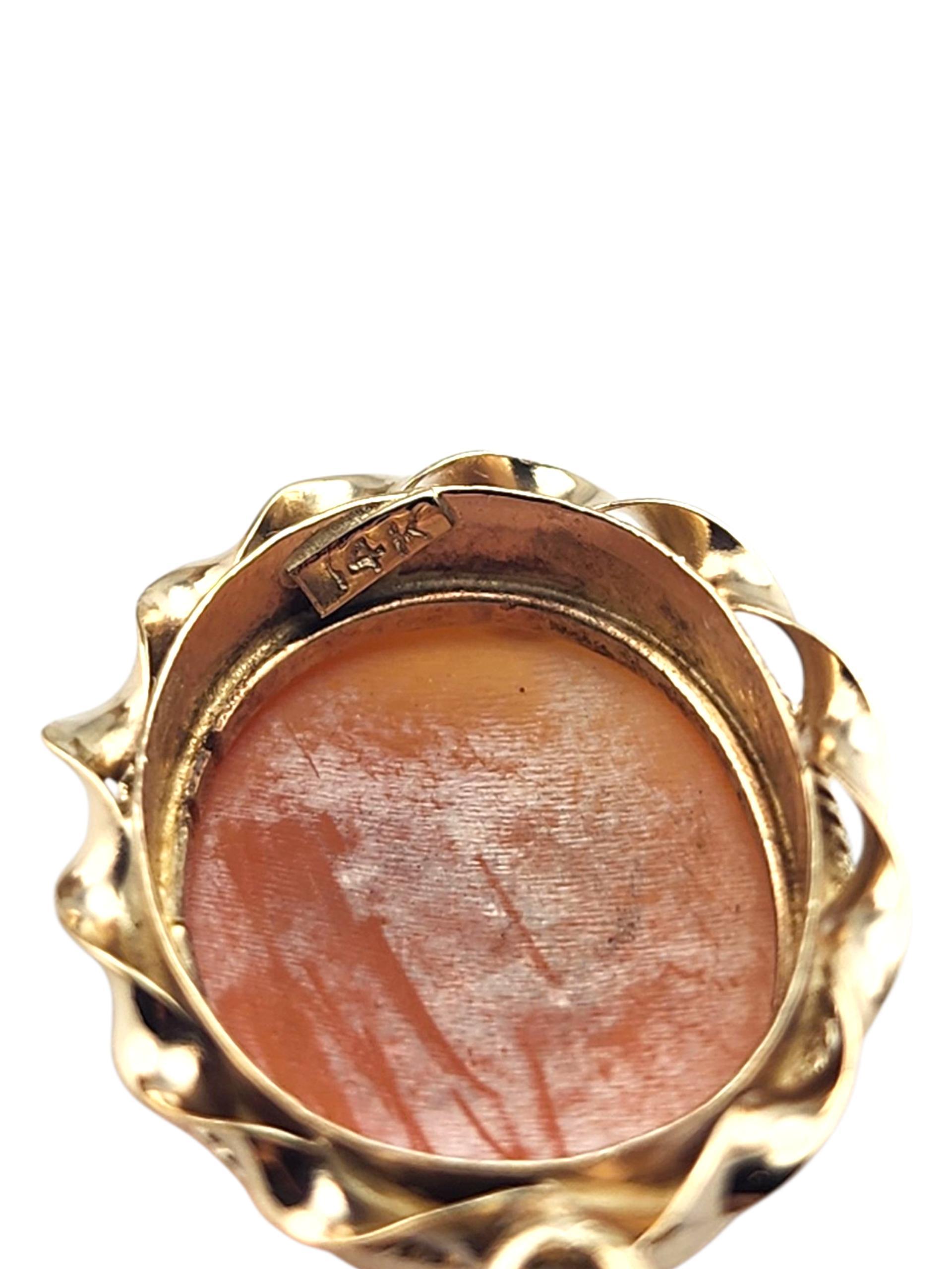 Ciondolo cammeo in oro giallo 14K #22340 in vendita 3