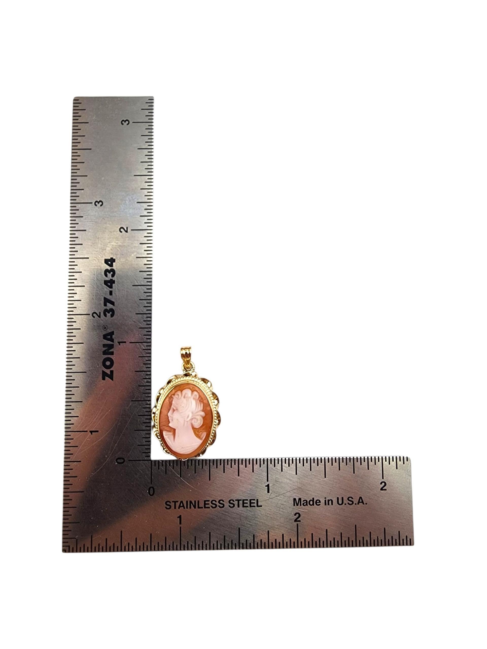 Ciondolo cammeo in oro giallo 14K #22340 in vendita 4