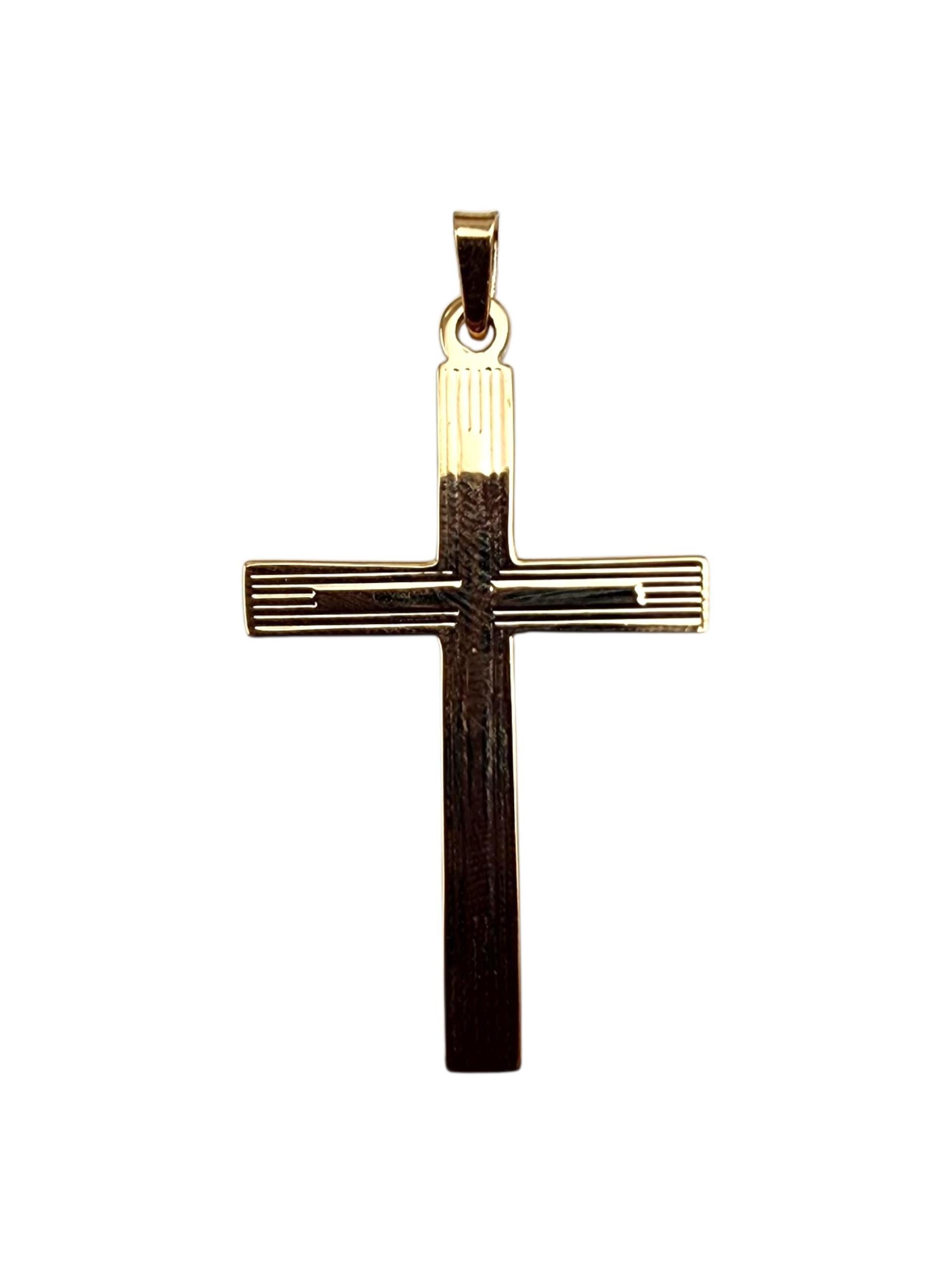 Ciondolo a forma di croce in oro giallo 14K #22335