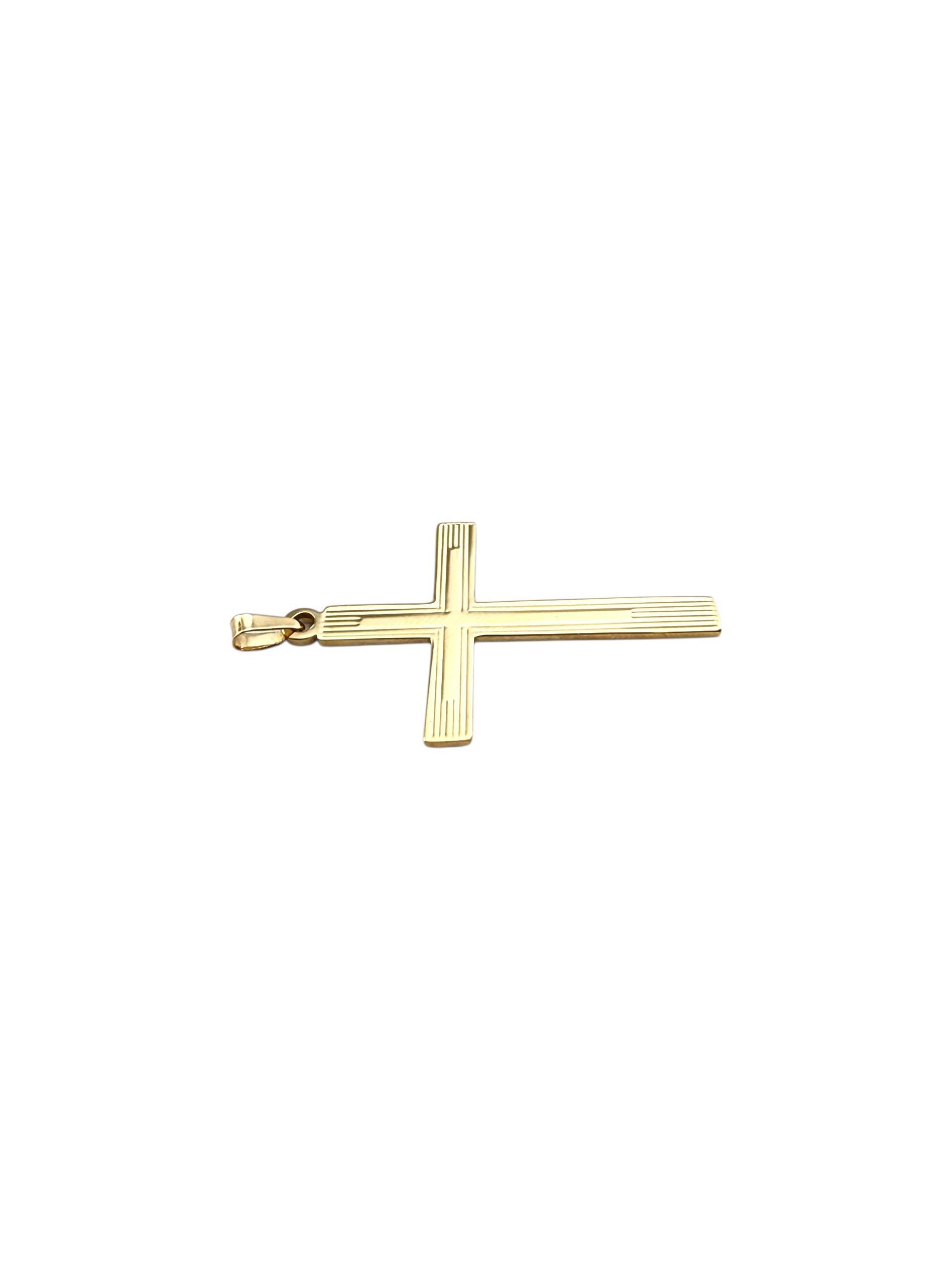 Ciondolo a forma di croce in oro giallo 14K #22335 in vendita 1