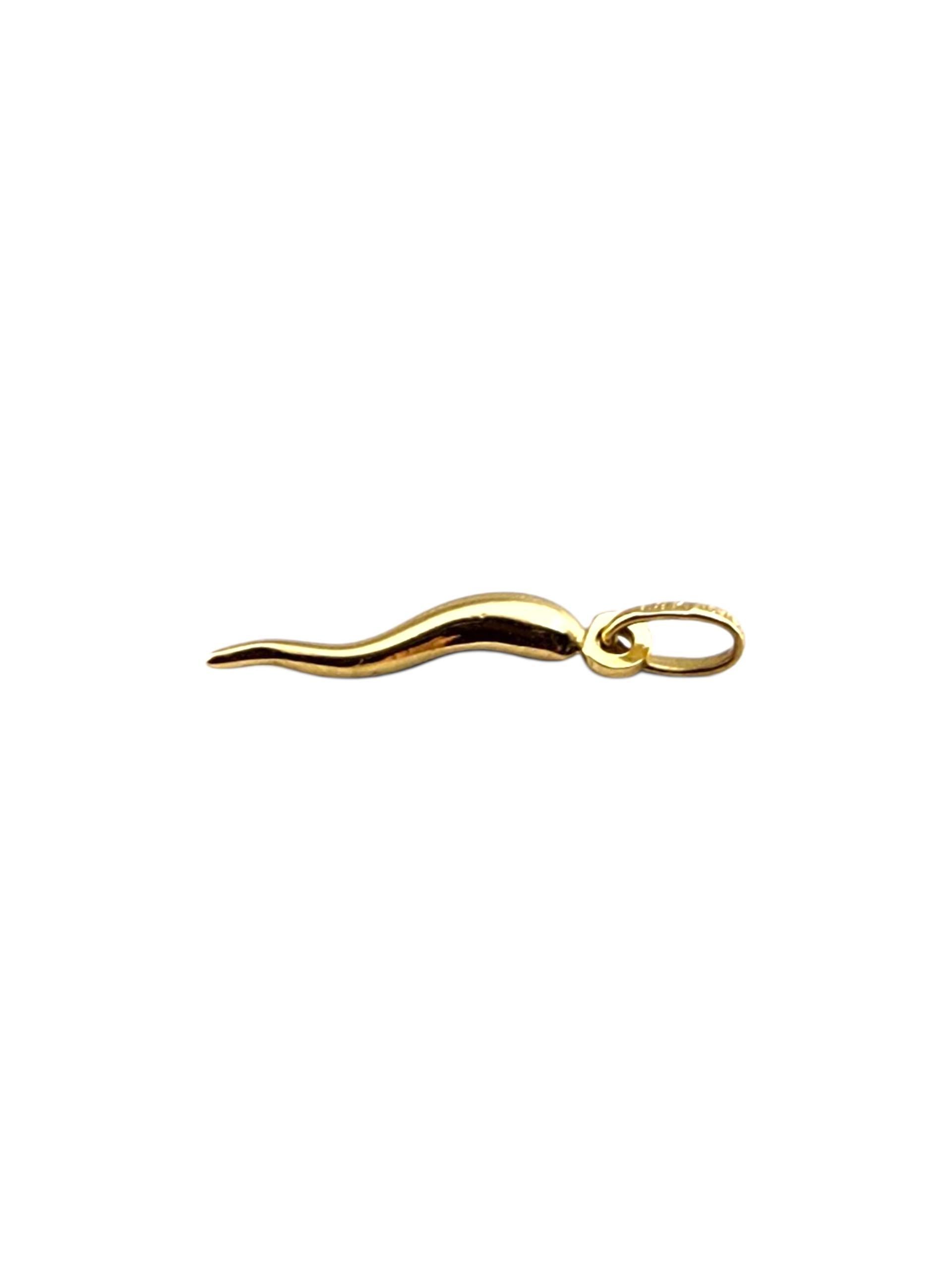 Ciondolo a forma di corno in oro giallo 18K #22333 in vendita 1