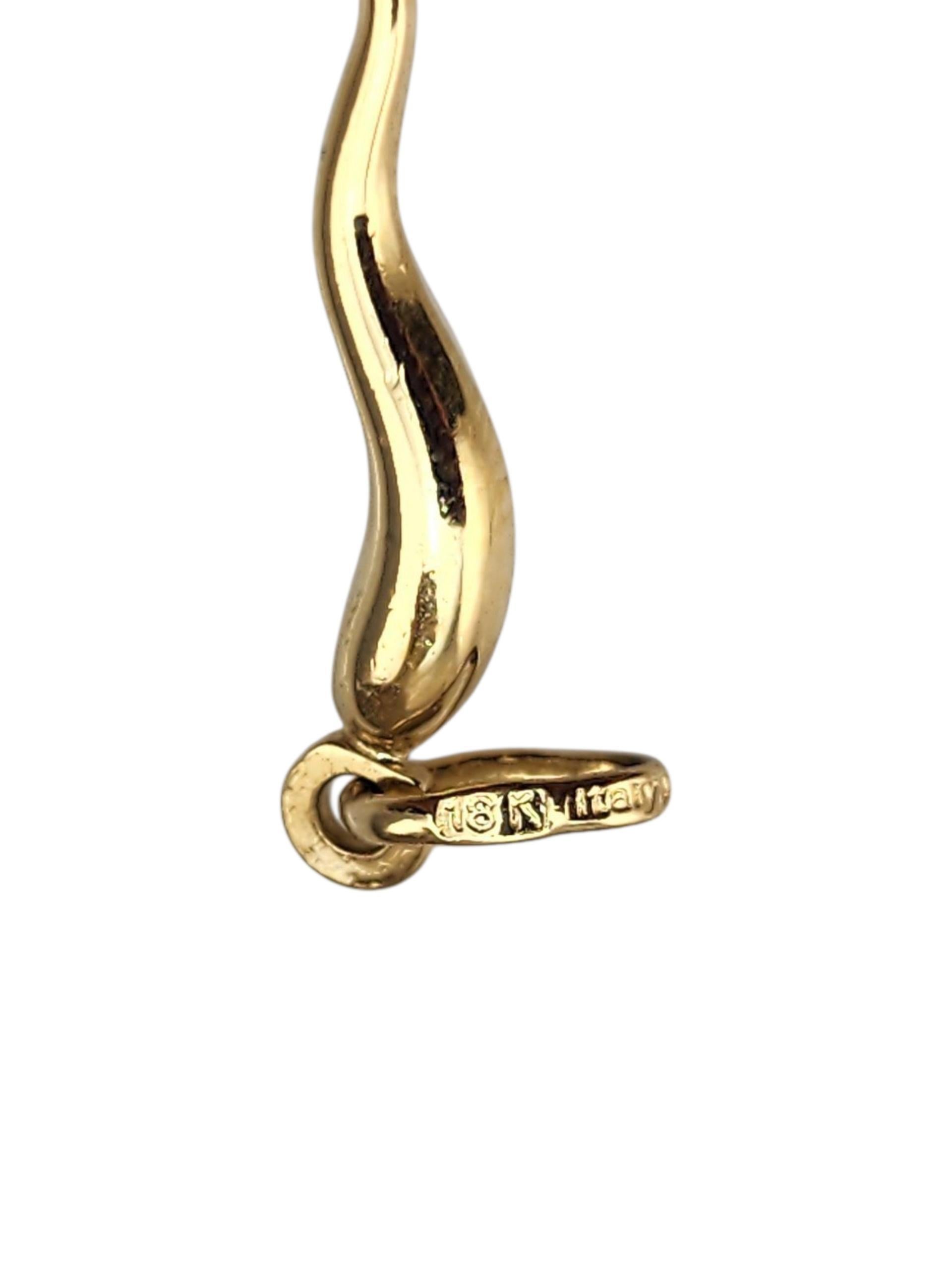 Ciondolo a forma di corno in oro giallo 18K #22333 in vendita 2