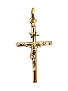 Pendentif Crucifix en or jaune 18K #22329