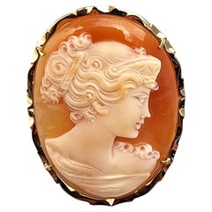 18K Yellow Gold Cameo Pendant/Pin #22328