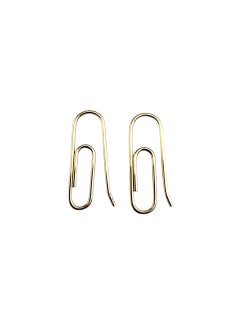 14K Yellow Gold Paper Clip Earrings #21752