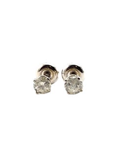Boucles d'oreilles en or blanc 14 carats avec diamants #21240