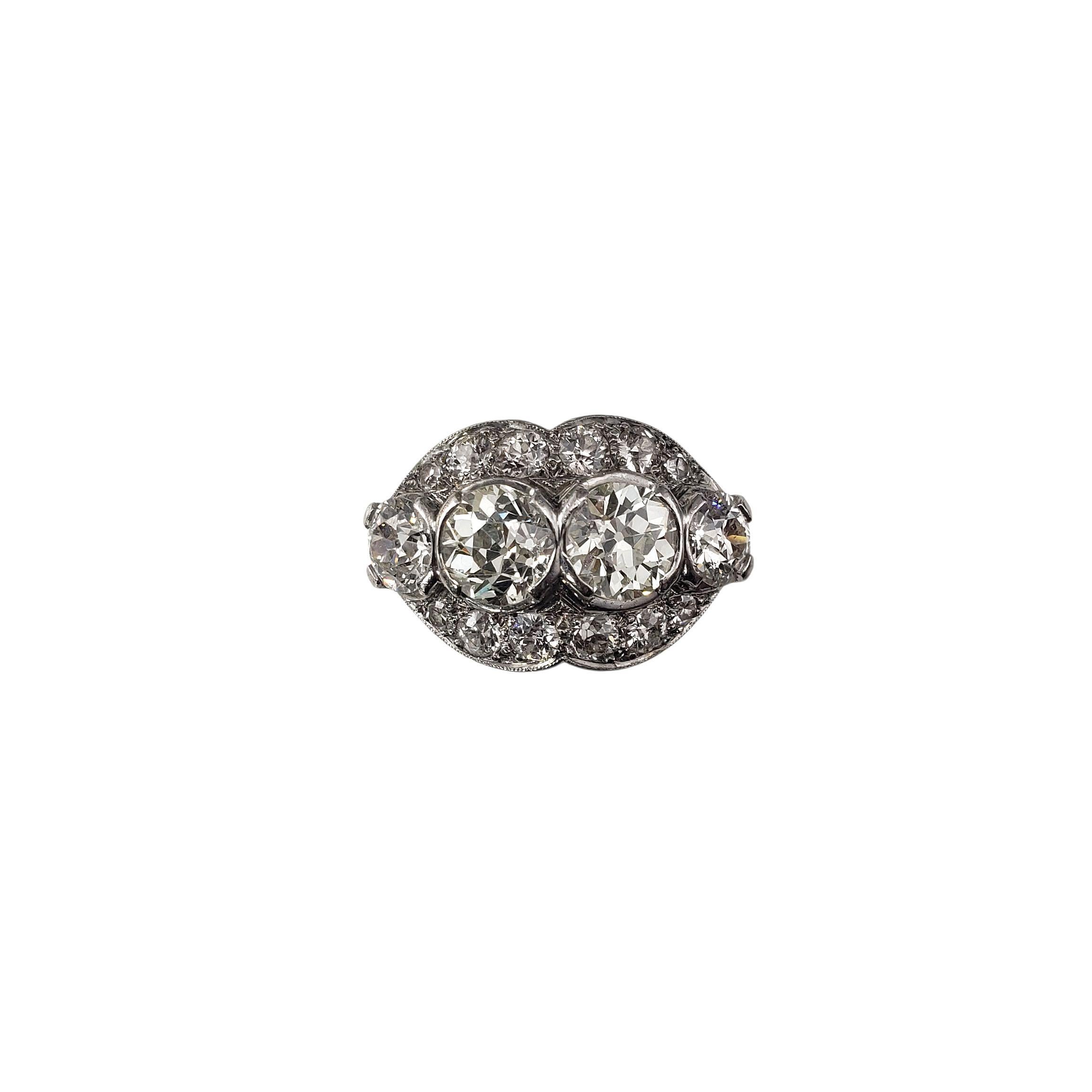 Platin Diamant Vintage Style Verlobungsring Größe 5,75  #22385