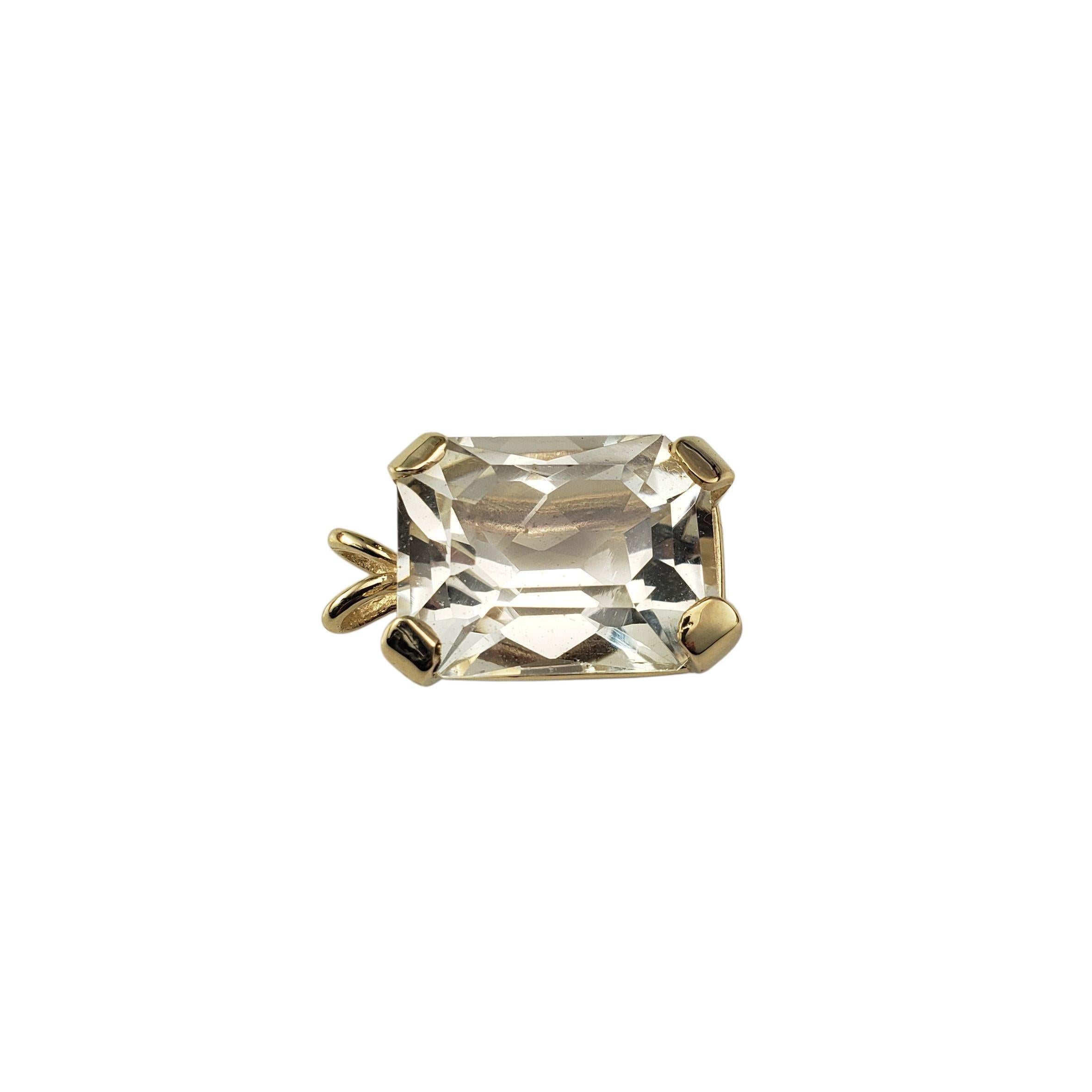 Pendentif solitaire en or jaune 14 carats Goshenite #22350 Bon état - En vente à Washington Depot, CT