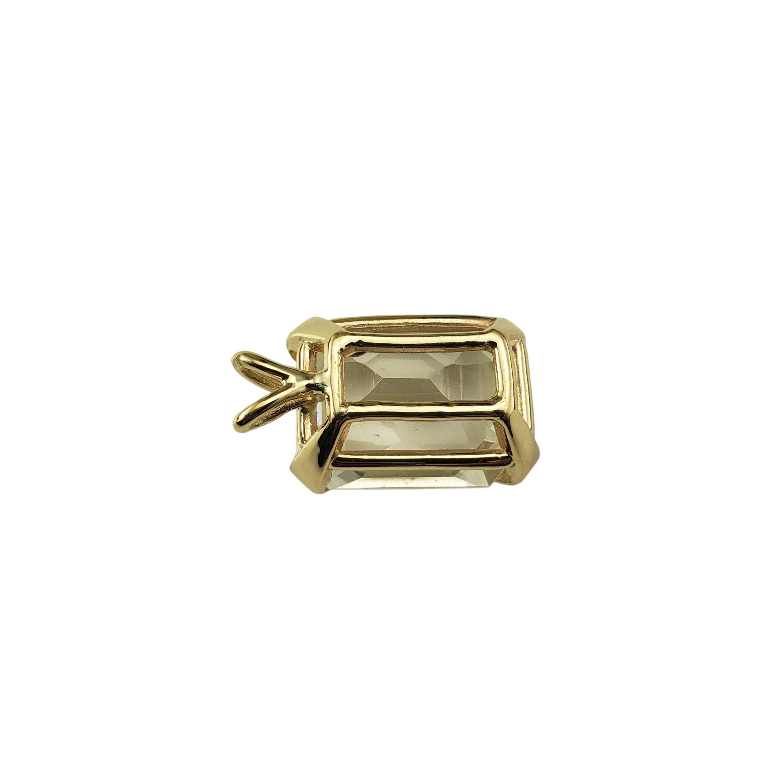 Pendentif solitaire en or jaune 14 carats Goshenite #22350 Pour femmes en vente