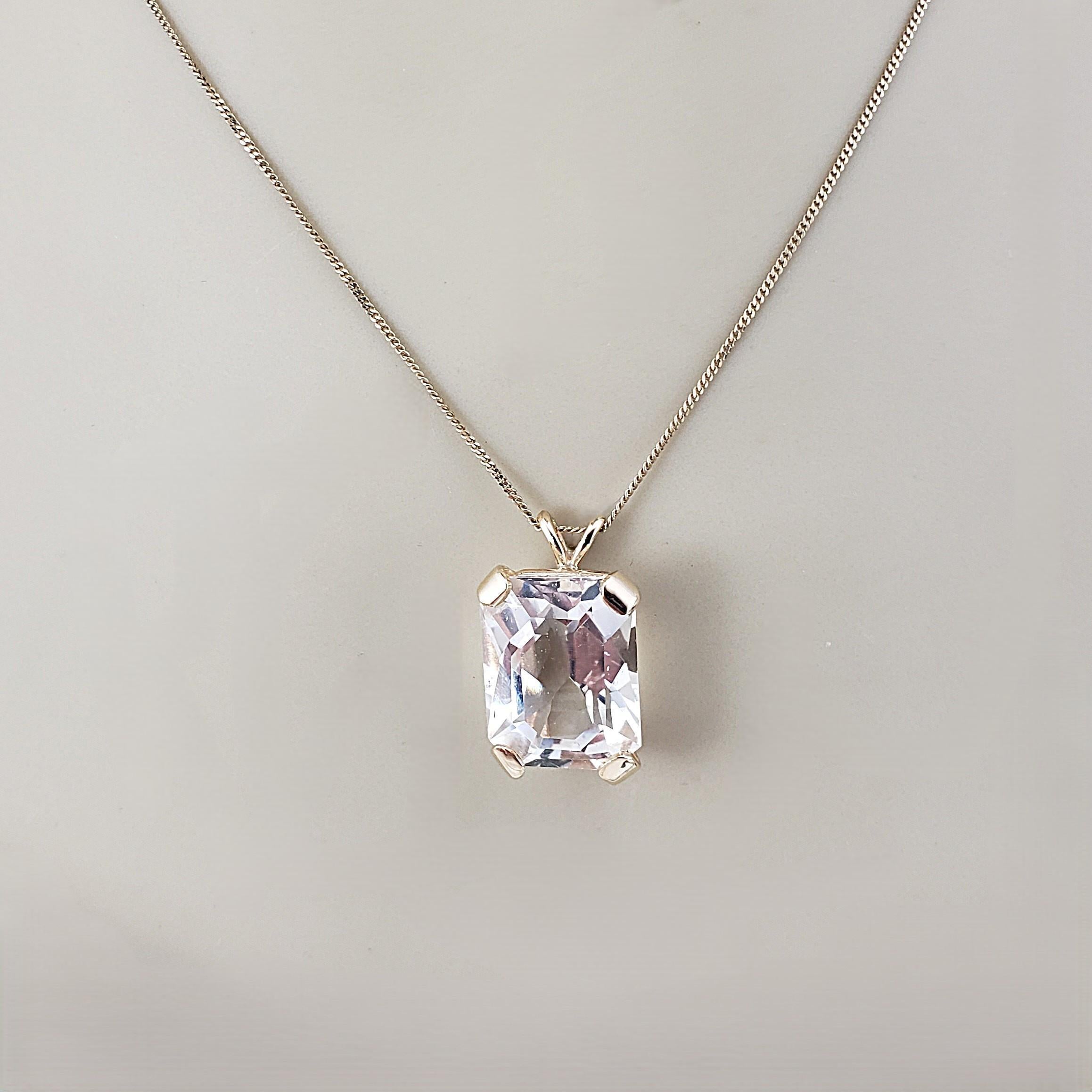 Pendentif solitaire en or jaune 14 carats Goshenite #22350 en vente 3