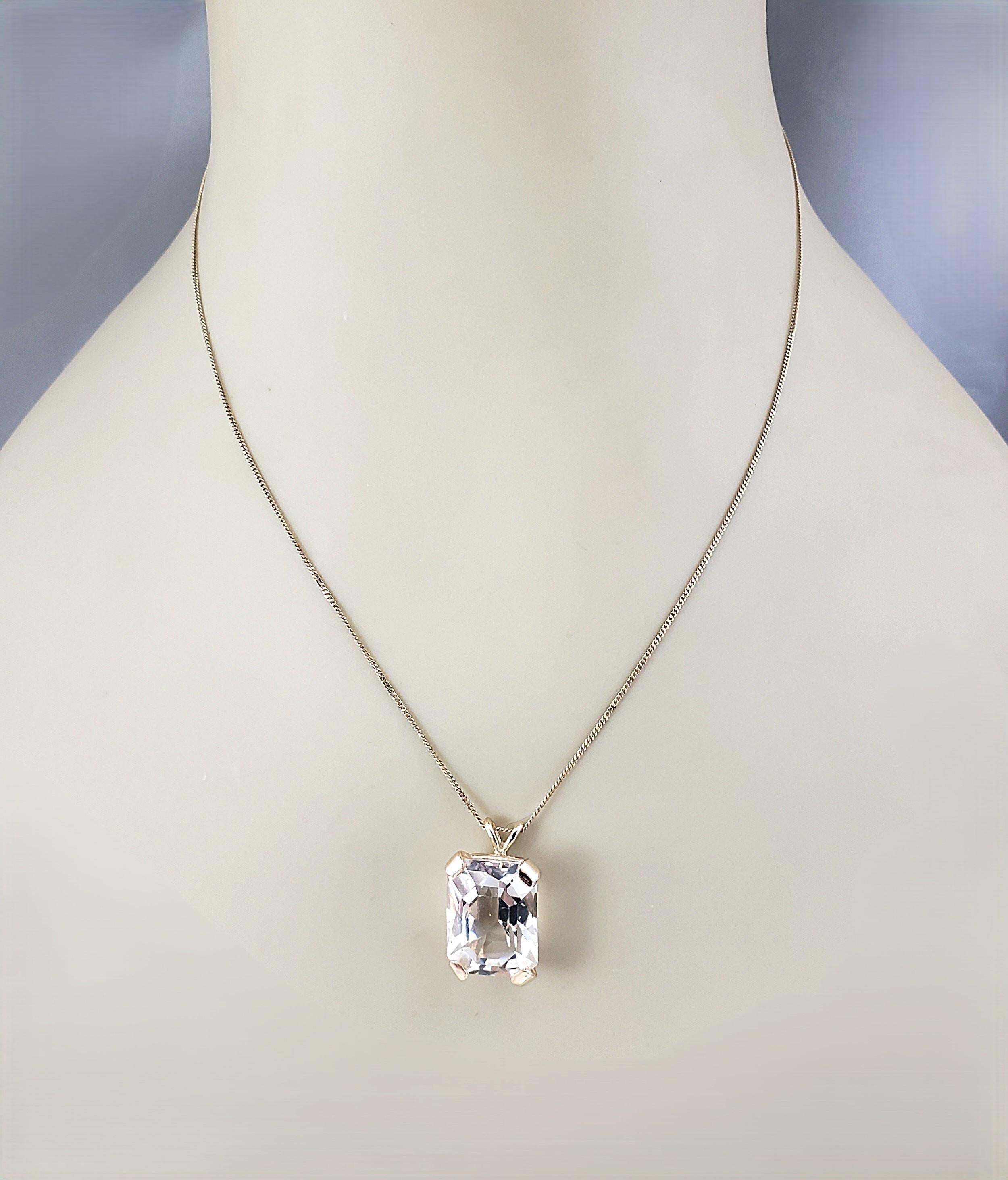 Pendentif solitaire en or jaune 14 carats Goshenite #22350 en vente 2