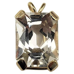 Pendentif solitaire en or jaune 14 carats Goshenite #22350