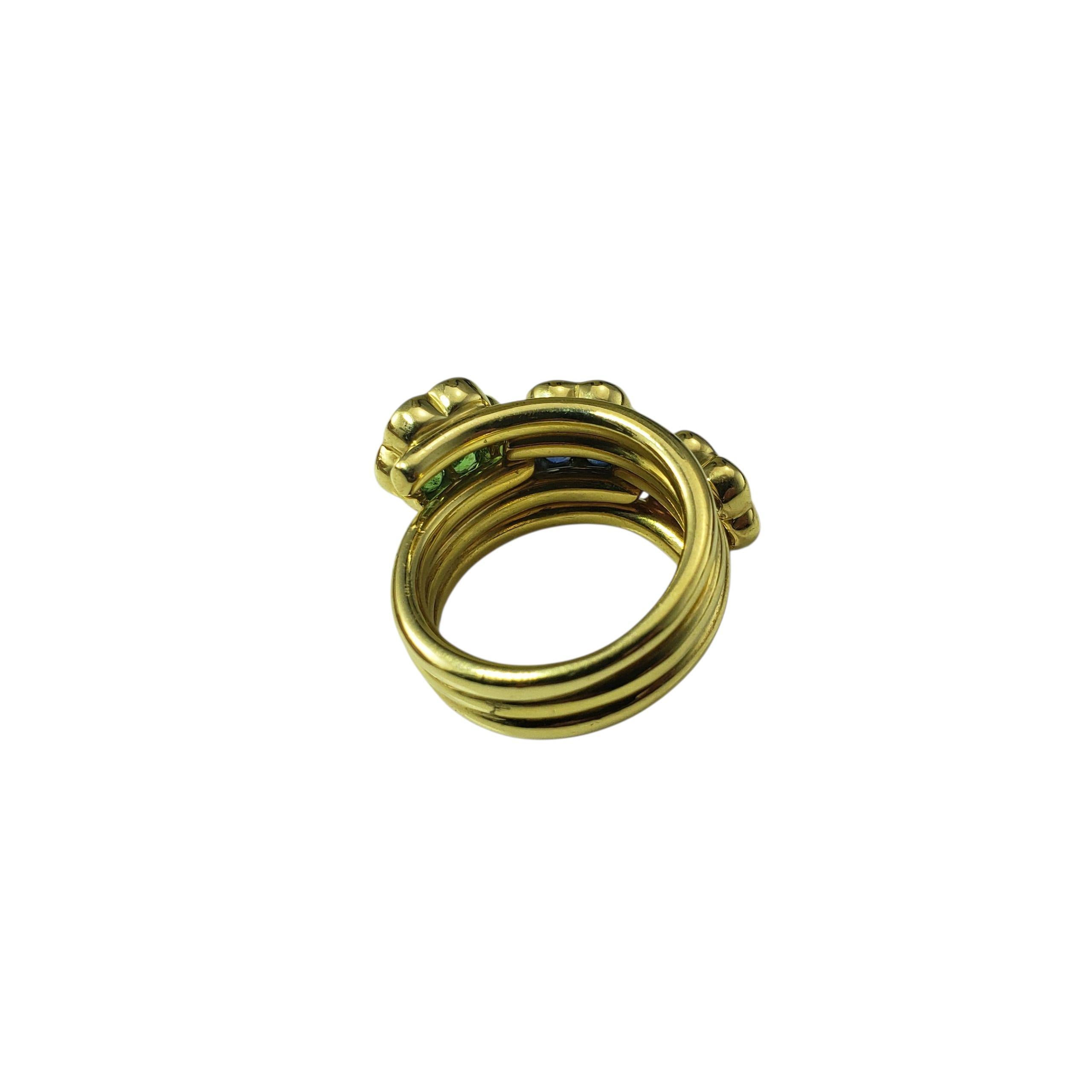 Bague en or jaune 14 carats avec motif de fleur en pierres précieuses Taille 6  #22367 Pour femmes en vente