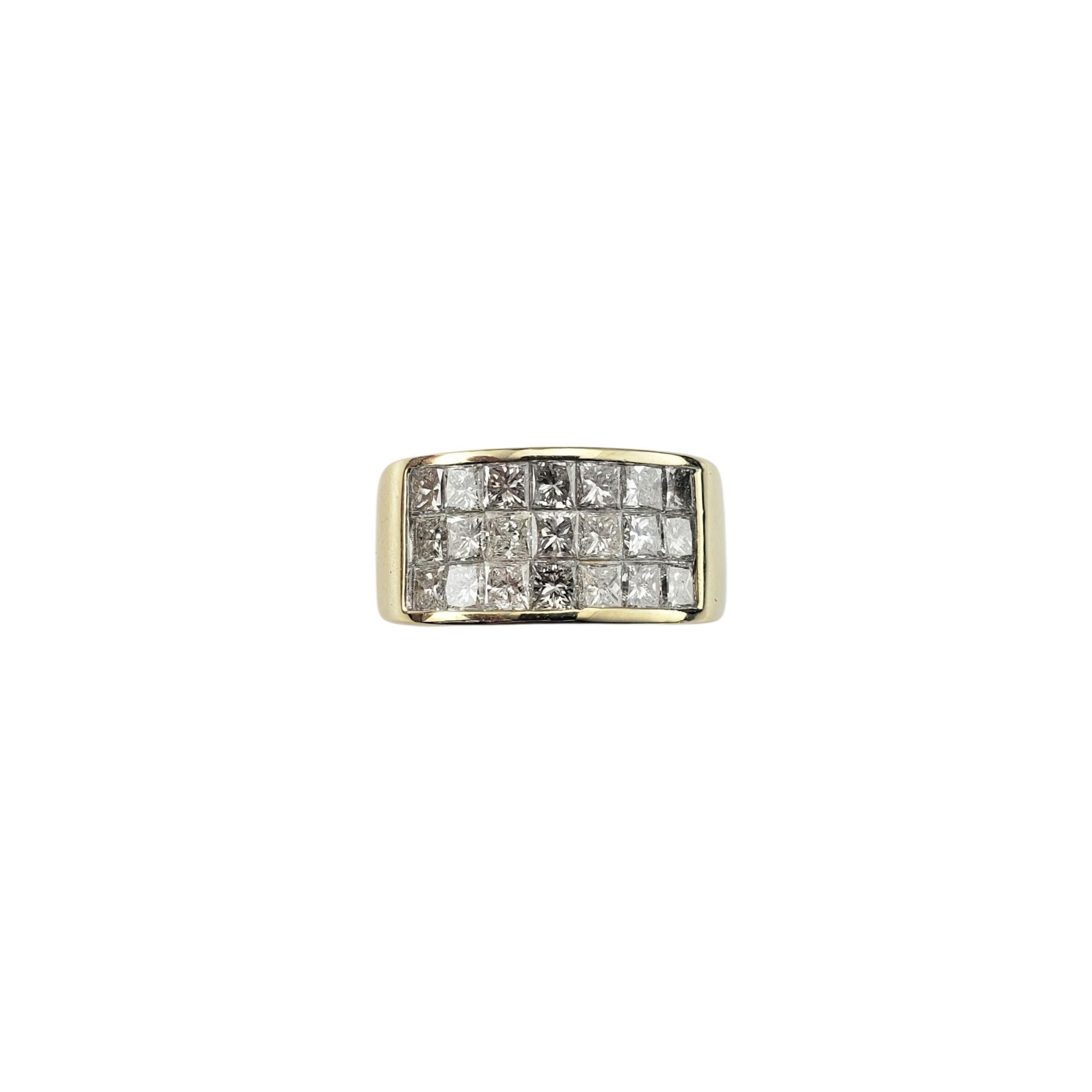 14 Karat Gelbgold Prinzessinnenschliff Diamant Breite Band Ring Größe 9 #22370