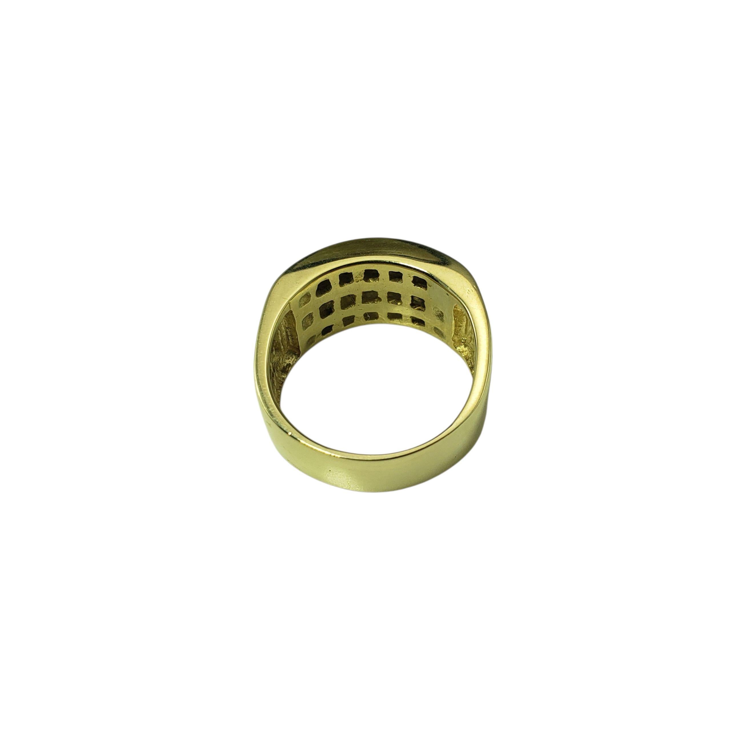 Anello a fascia larga in oro giallo 14 carati con diamante taglio principessa, misura 9 #22370 in vendita 1