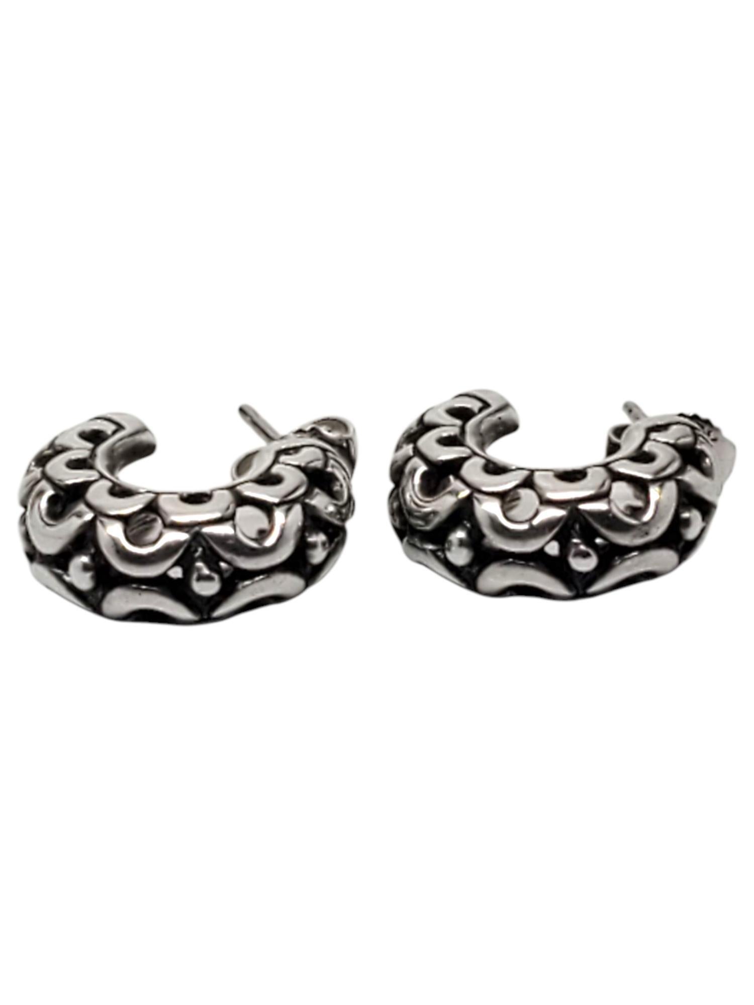 Boucles d'oreilles en argent James Avery, demi-boucles d'oreilles à volutes #21492 en vente
