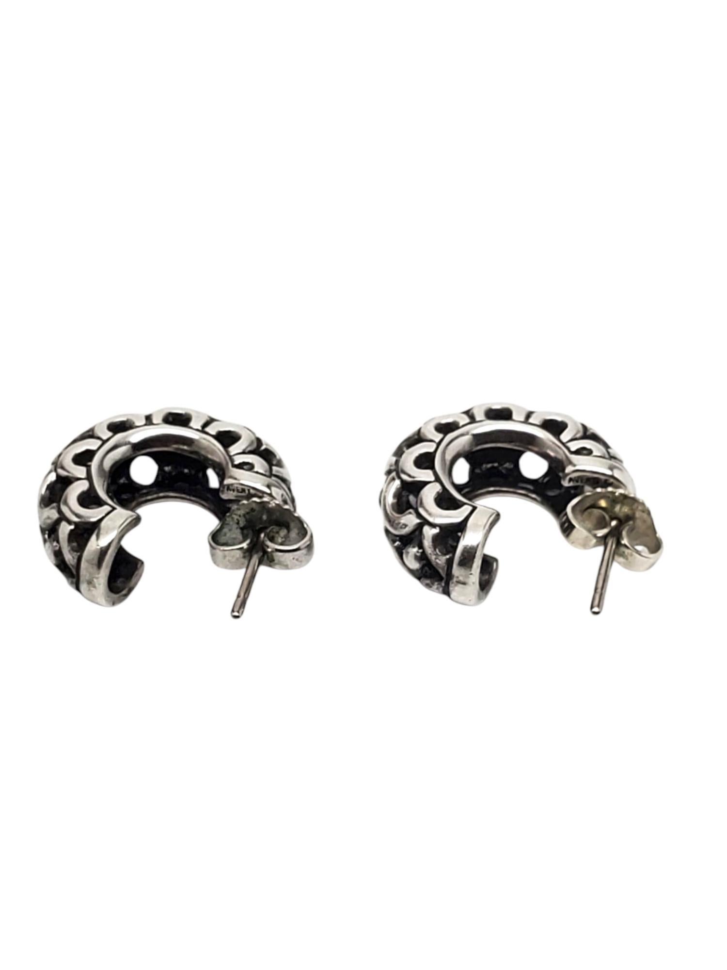 Boucles d'oreilles en argent James Avery, demi-boucles d'oreilles à volutes #21492 Pour femmes en vente