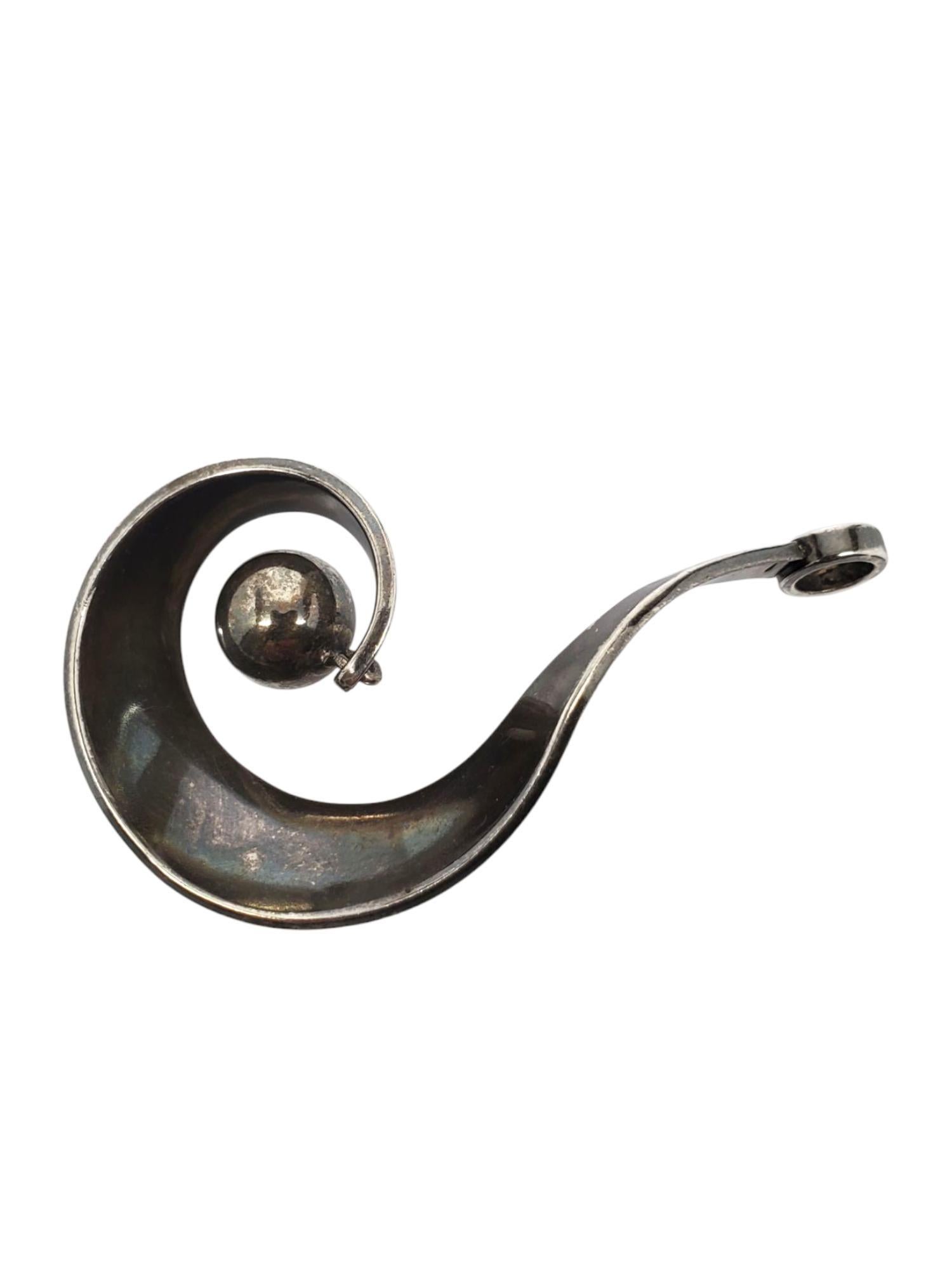 Karl Erik Palmberg Pendentif spirale en argent sterling #21477 Pour femmes en vente