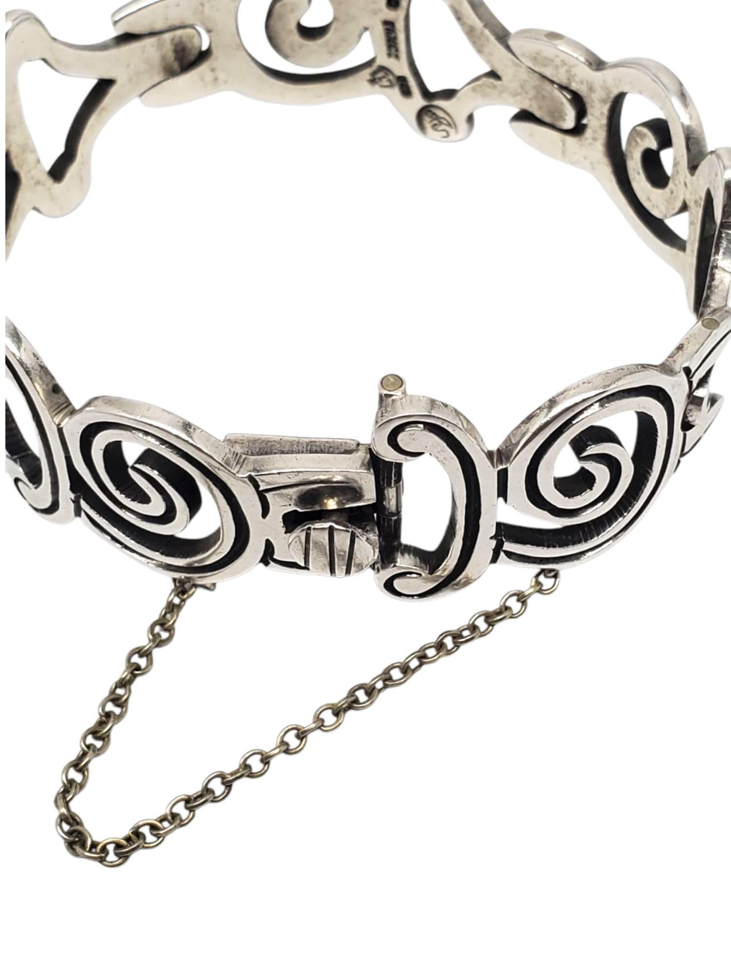 Donna Bracciale a spirale in argento sterling Taxco Mexico #21495 in vendita