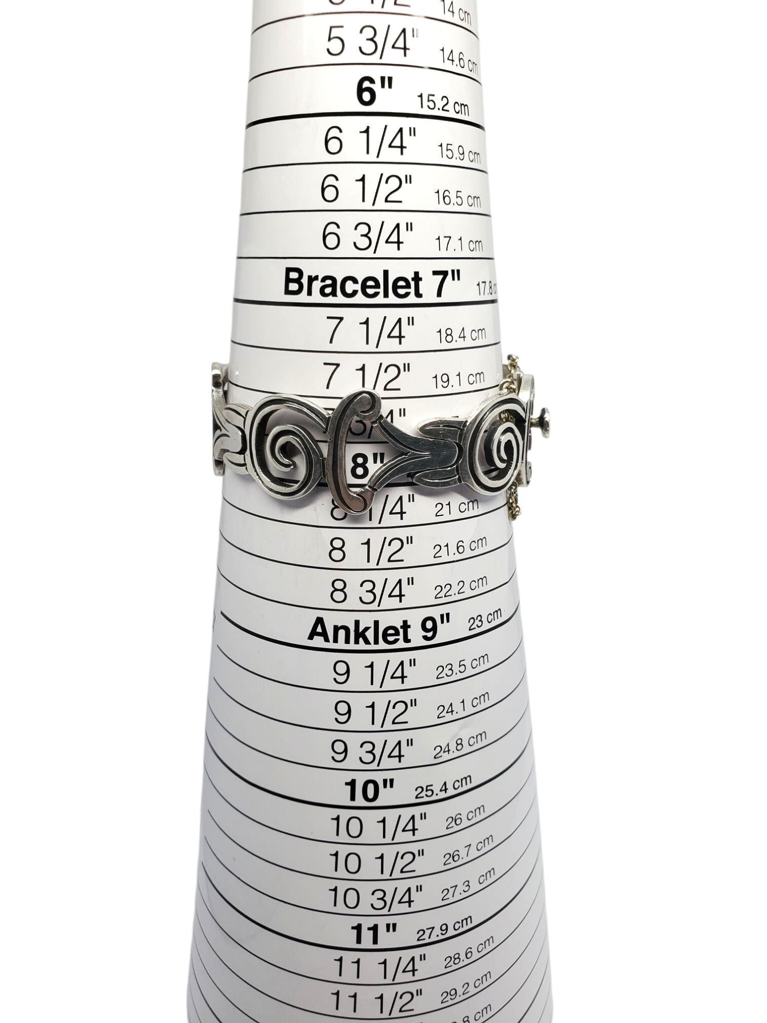 Bracciale a spirale in argento sterling Taxco Mexico #21495 in vendita 2