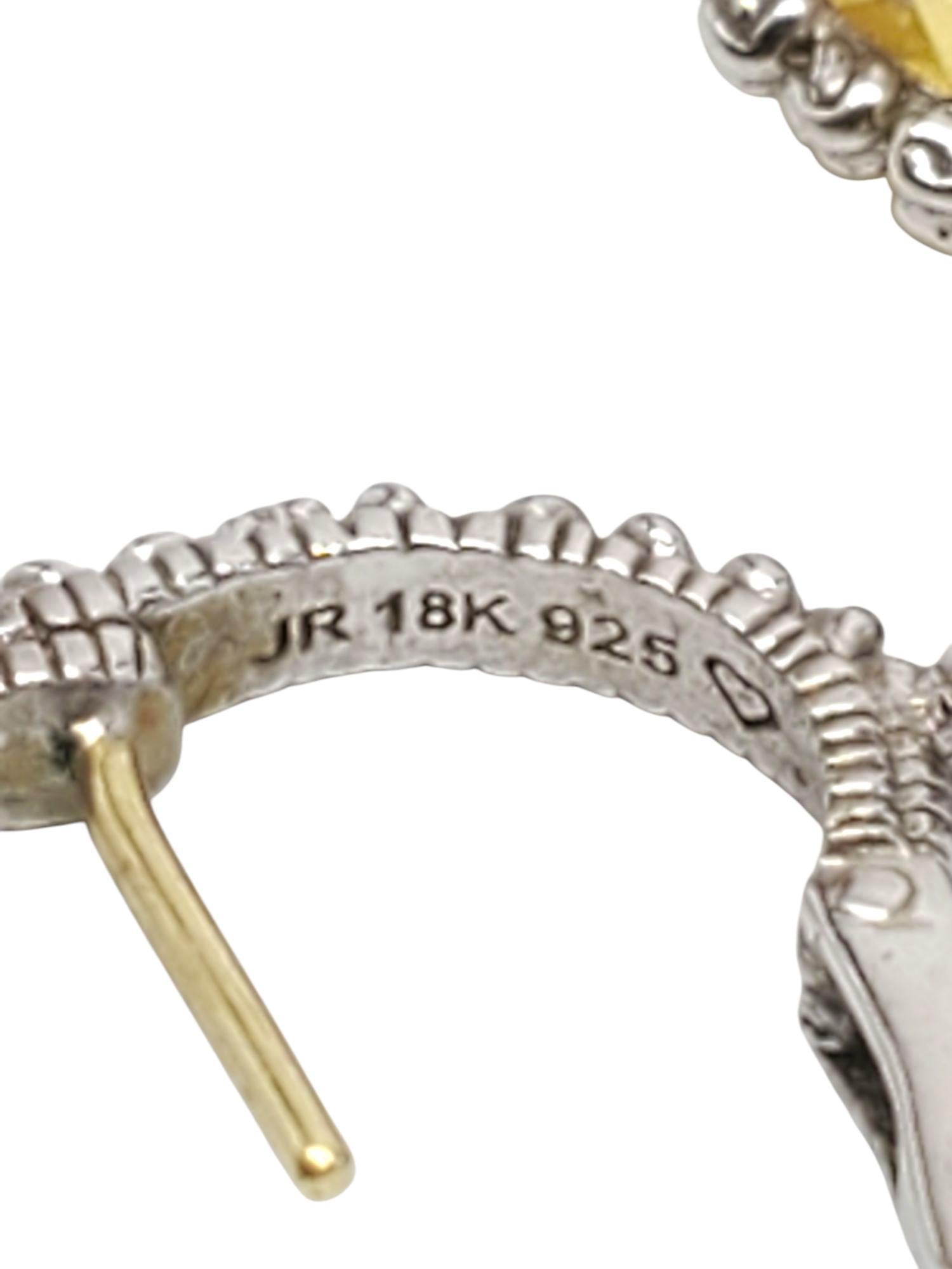 Judith Ripka Boucles d'oreilles pendantes en argent et quartz jaune 18kt #21480 en vente 4