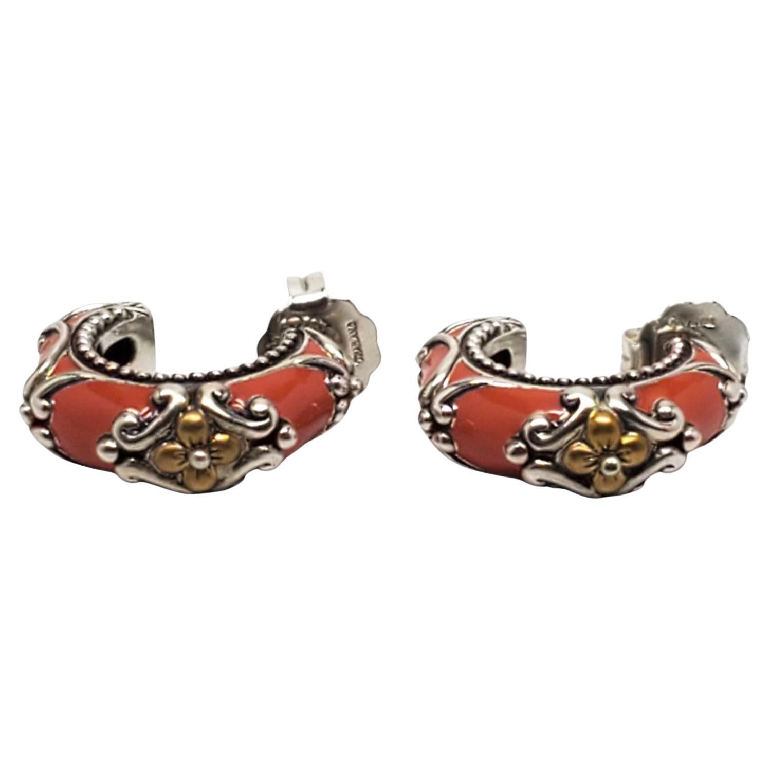 Barbara Bixby A. Silver 18K. Demi-cercle en corail #21474