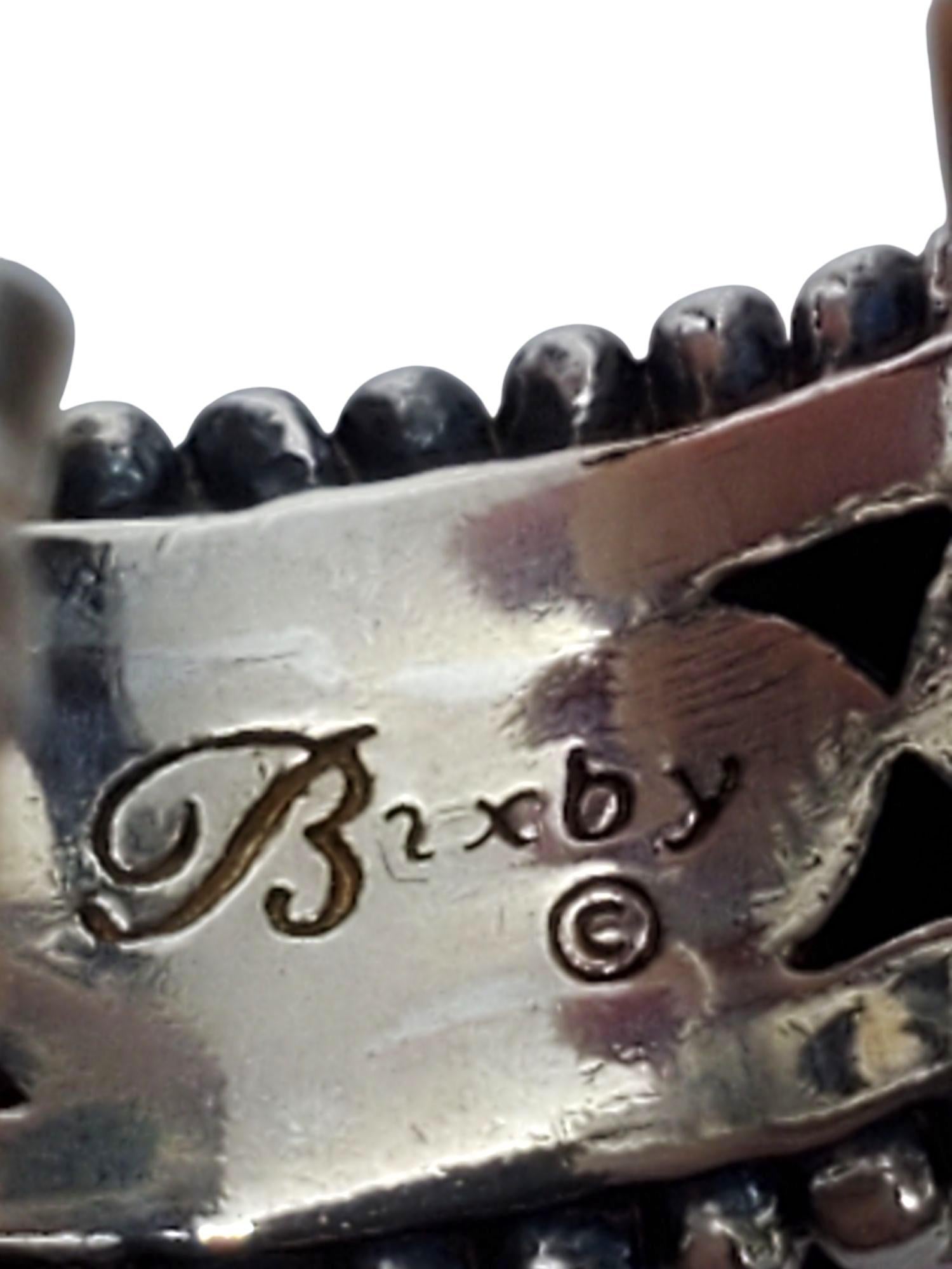Barbara Bixby in argento sterling 18 carati. Orecchini a cerchio in corallo #21474 in vendita 3