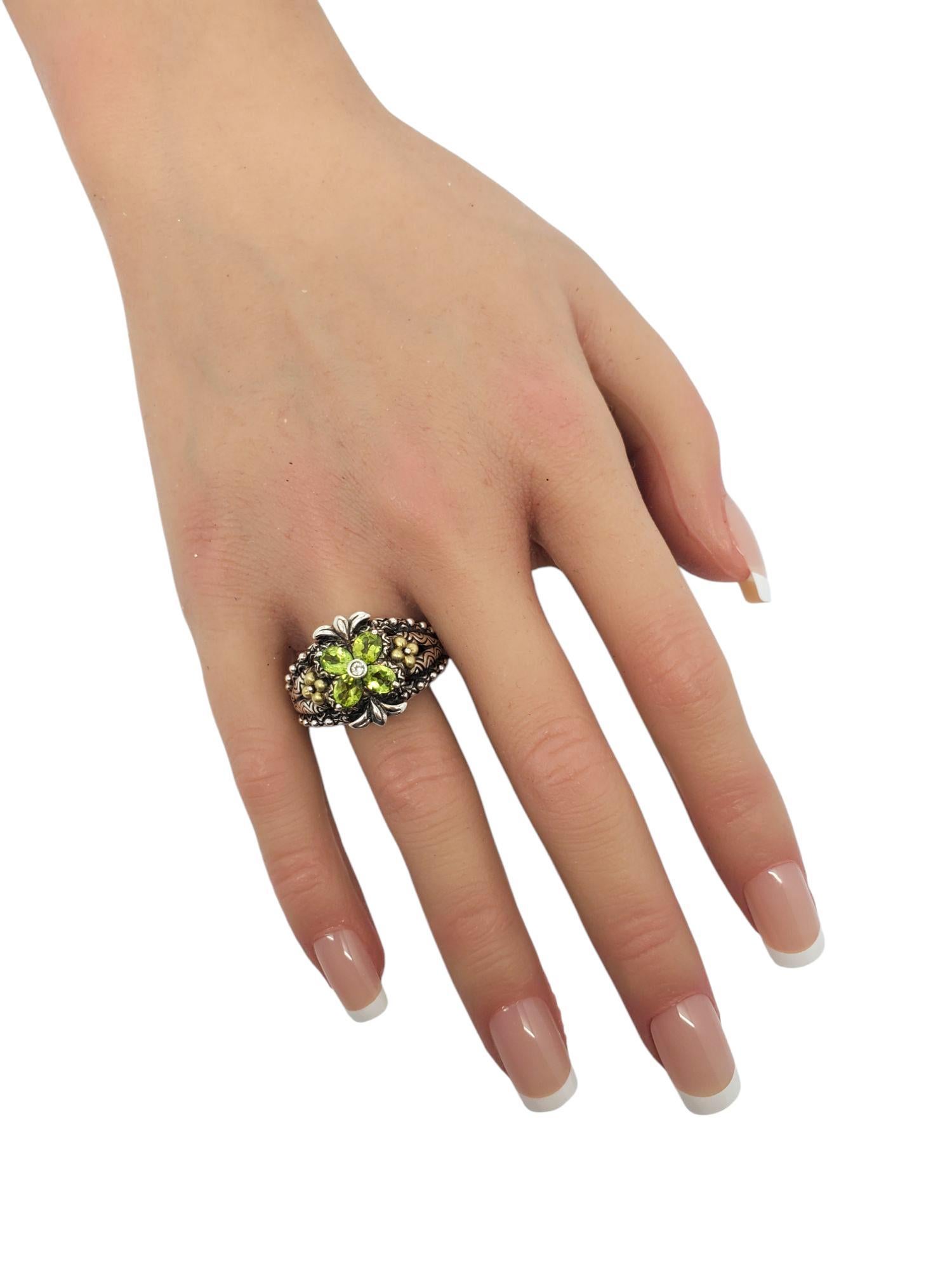Barbara Bixby Argento e 18 carati. Anello di peridoto misura 10 #21462 in vendita 3