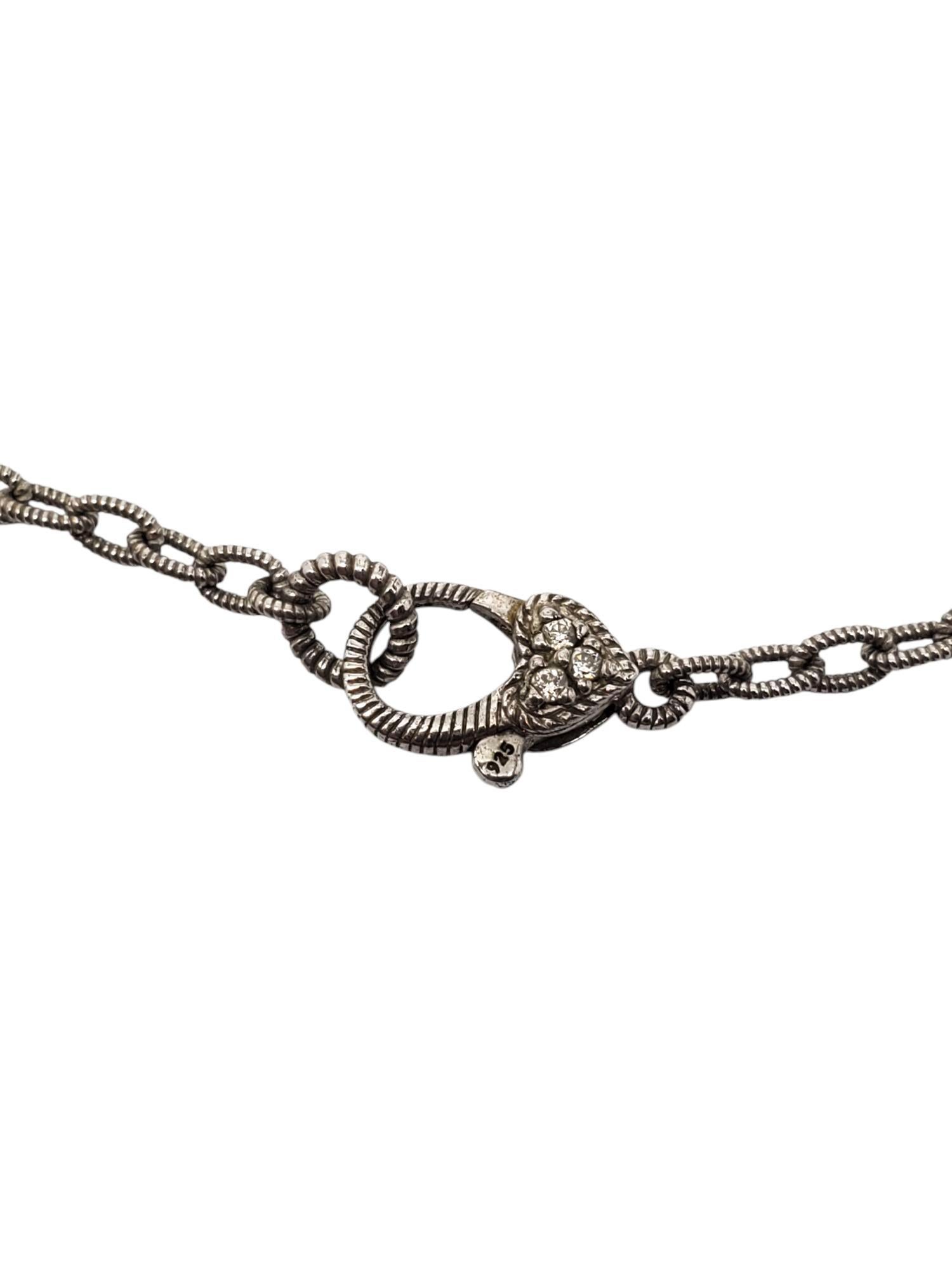 Round Cut Judith Ripka Raspberry Quartz Station Necklace #21461 For Sale
