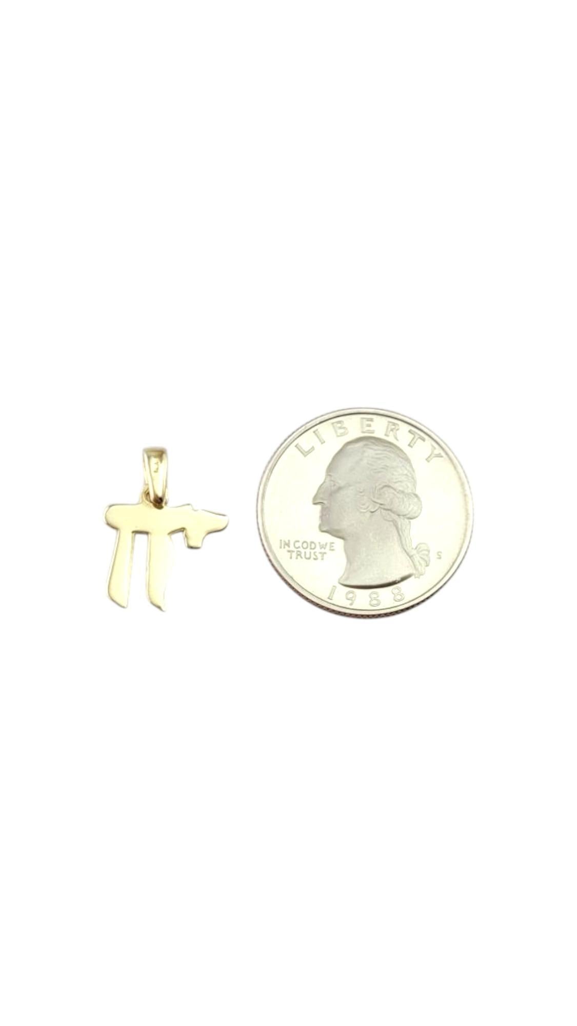 Pendentif Chai en or jaune 14 carats #21256 en vente 3