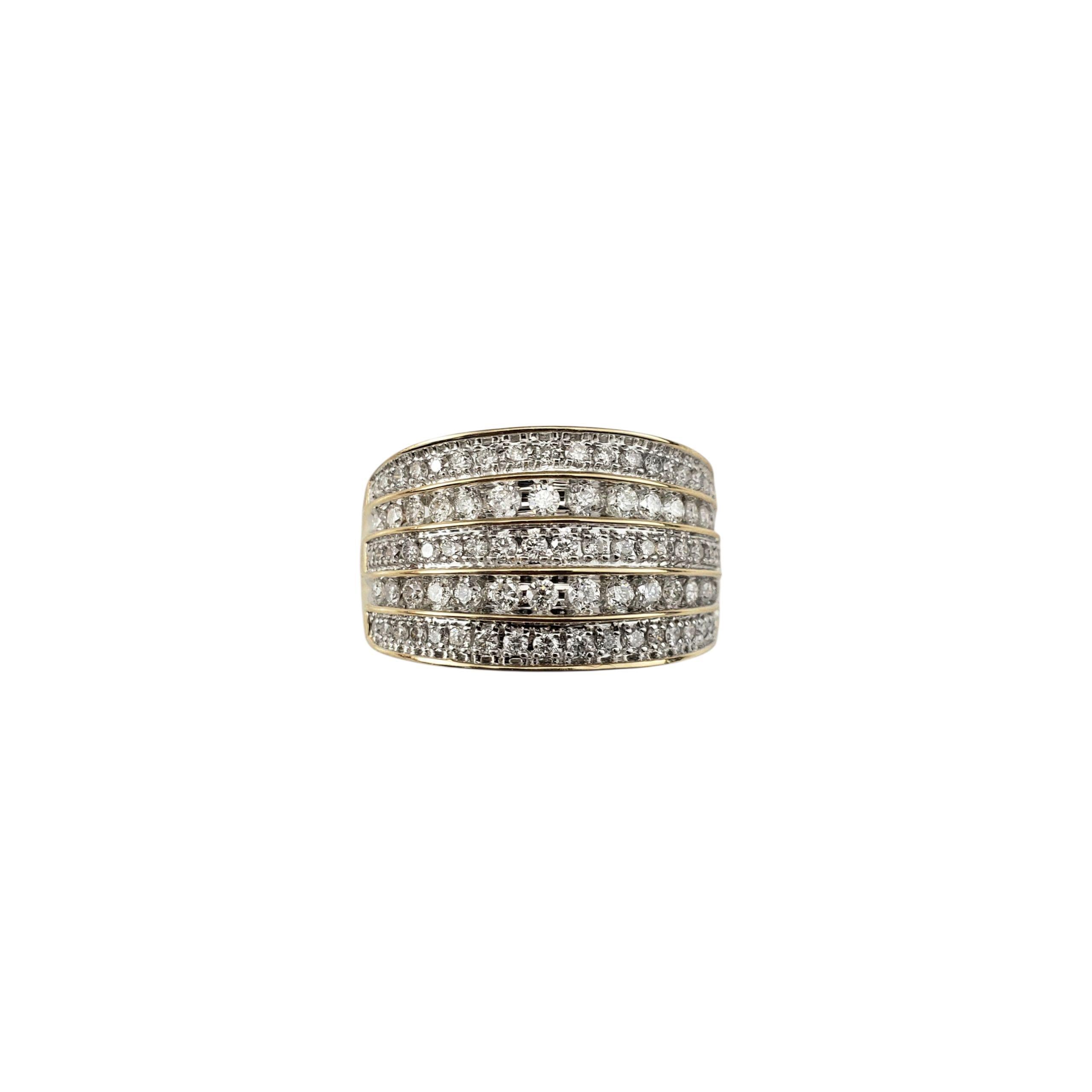 Anello con diamante in oro giallo e bianco 14 carati misura 9 #22418 in vendita