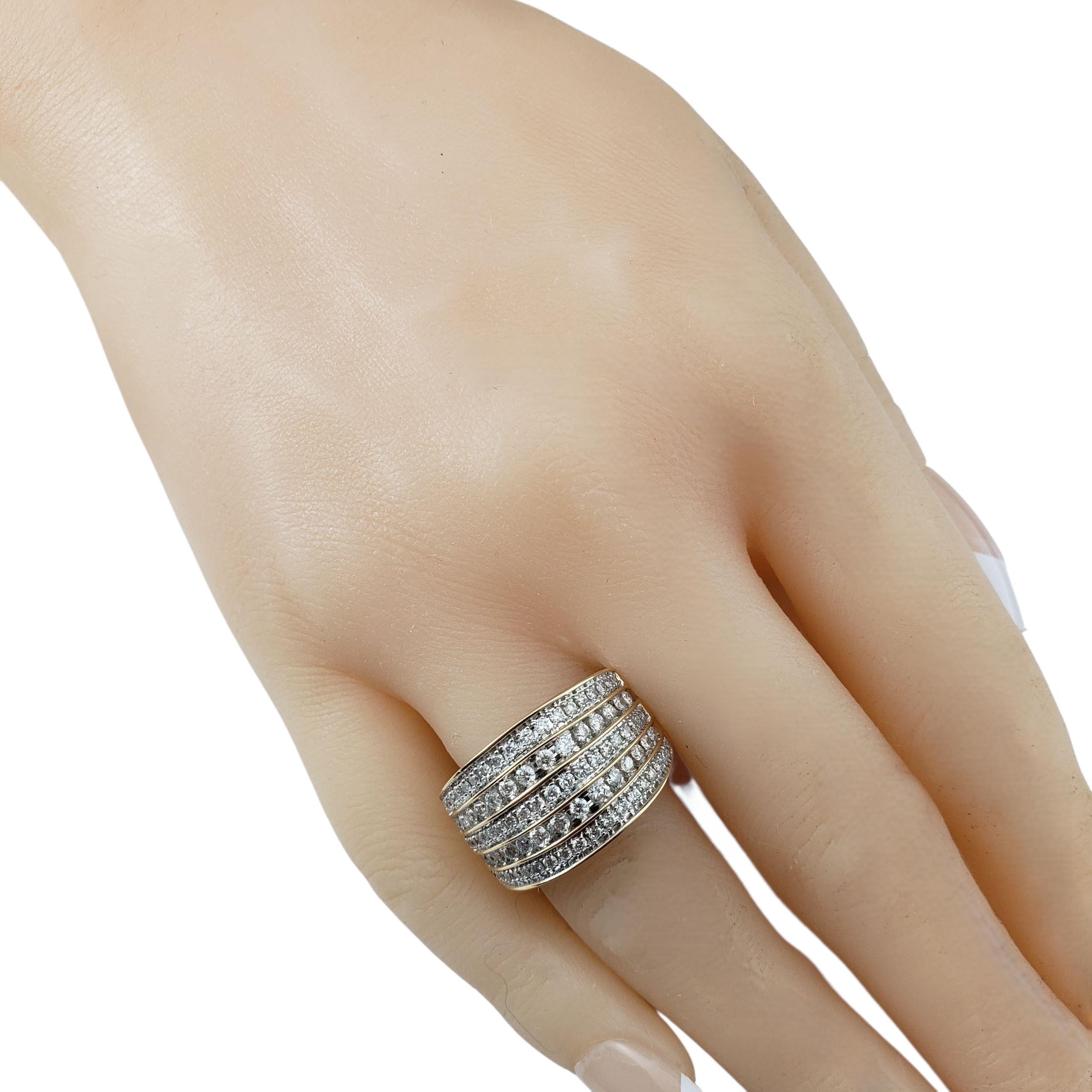 Donna Anello con diamante in oro giallo e bianco 14 carati misura 9 #22418 in vendita