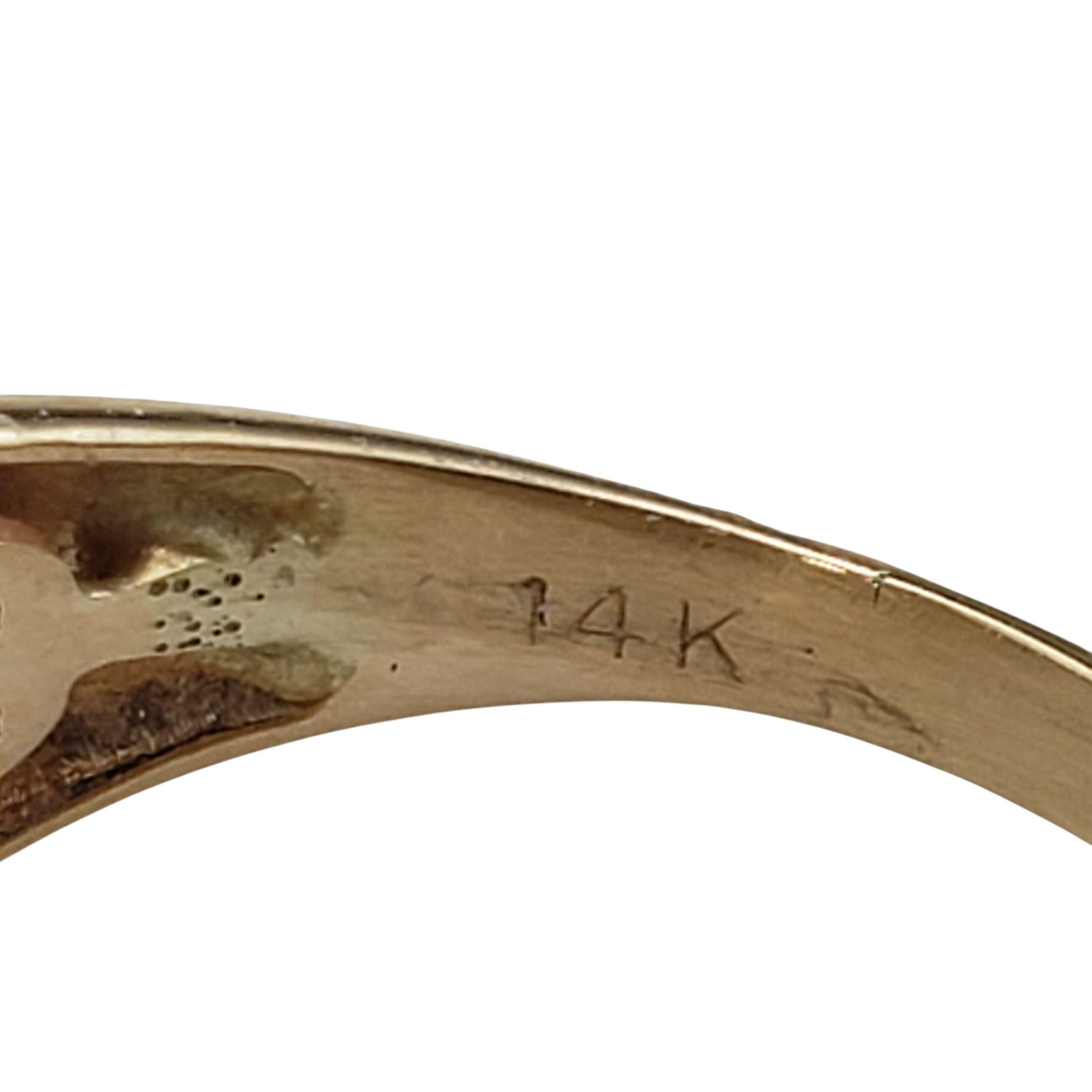 Anello con diamante in oro giallo e bianco 14 carati misura 9 #22418 In condizioni buone in vendita a Washington Depot, CT