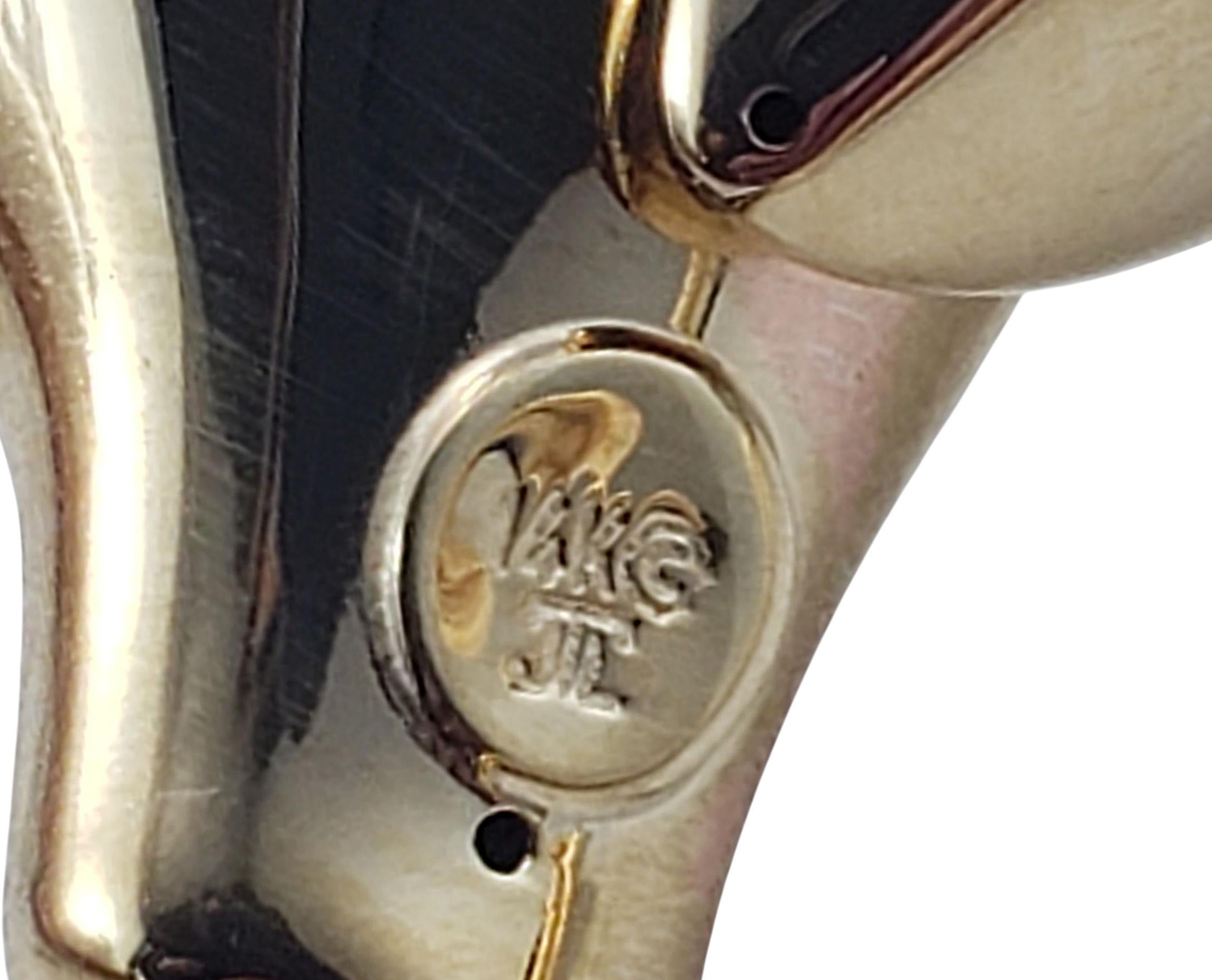 Bracciale con giglio della calla in oro giallo 14K e perle #22414 in vendita 1