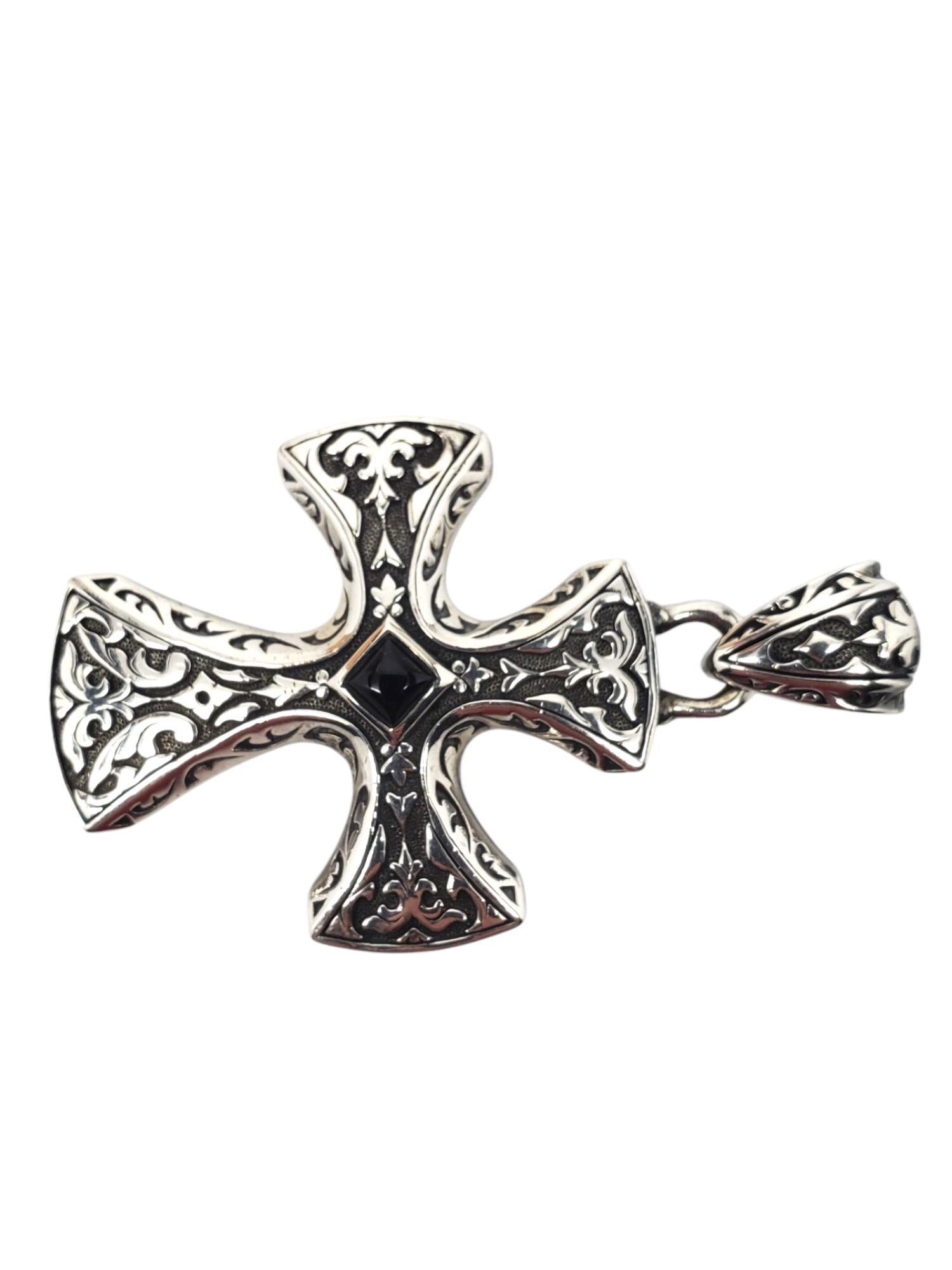 Scott Kay Colgante grande de plata de ley con cruz de ónix nº 2144 en Bueno estado para la venta en Washington Depot, CT
