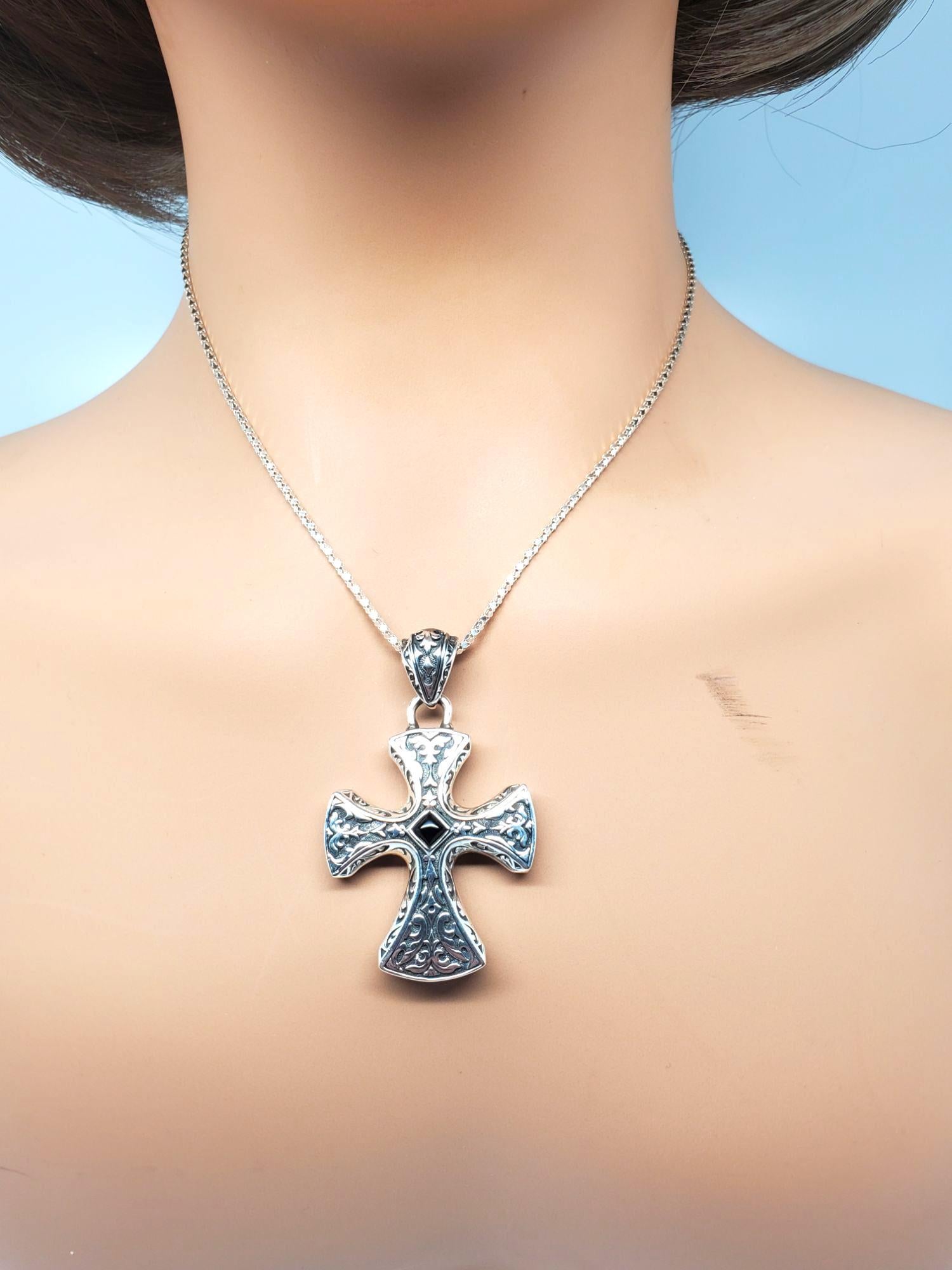 Scott Kay Colgante grande de plata de ley con cruz de ónix nº 2144 en venta 1