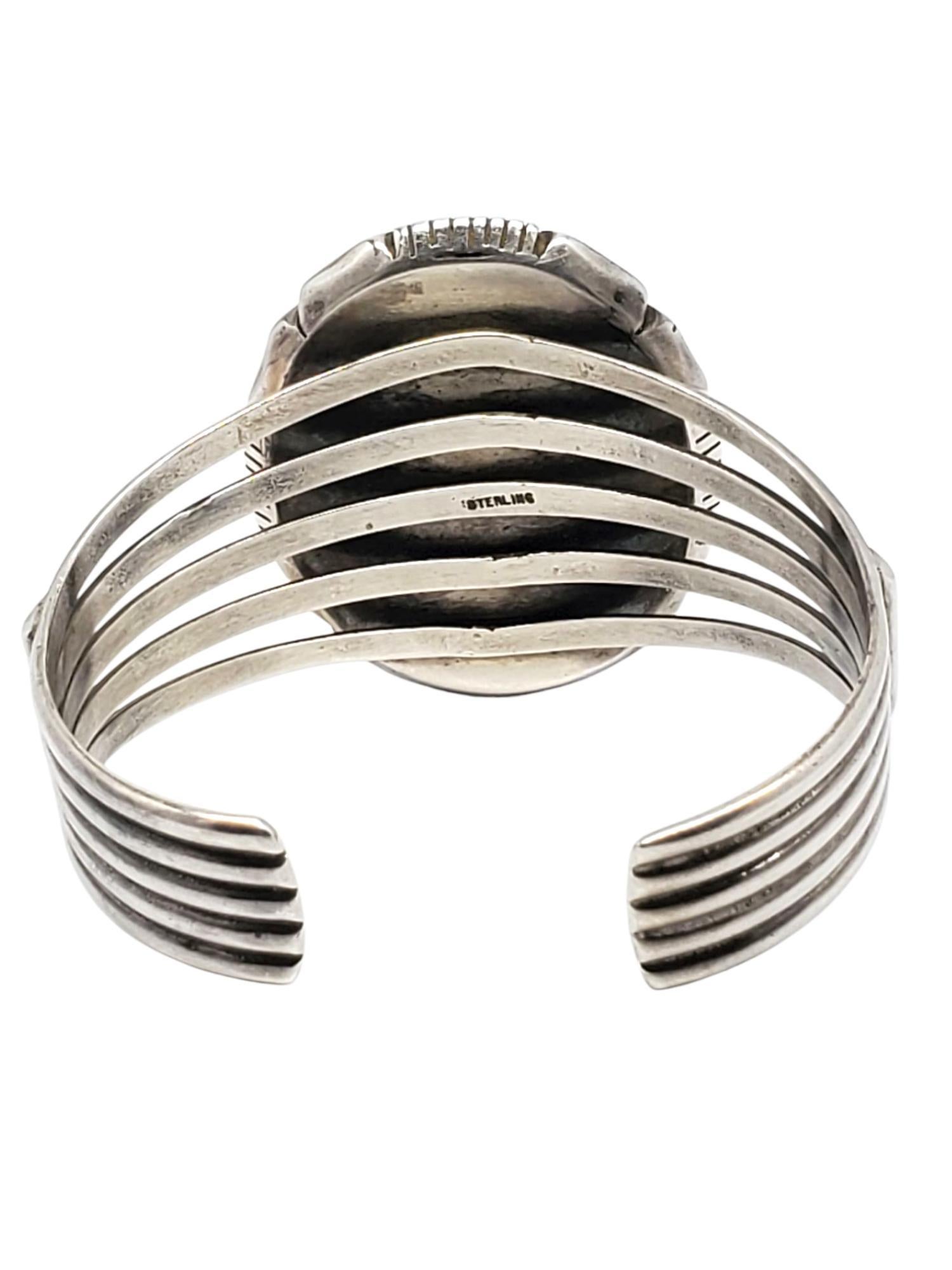 Pulsera brazalete grande de ónix de plata de ley nº 21440 Cabujón en venta