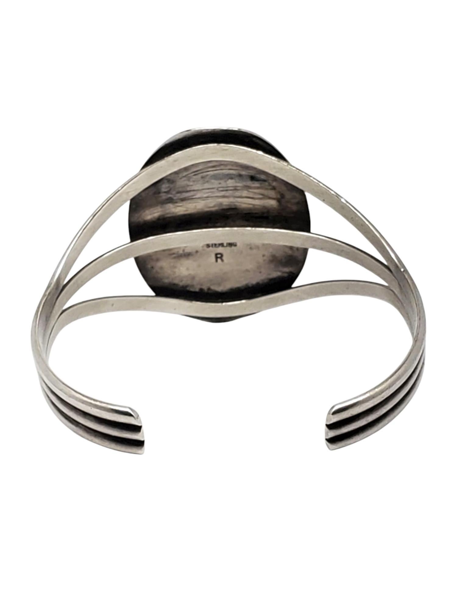 Pulsera brazalete de nácar de plata de ley de los indios americanos nº 21431 Cabujón en venta