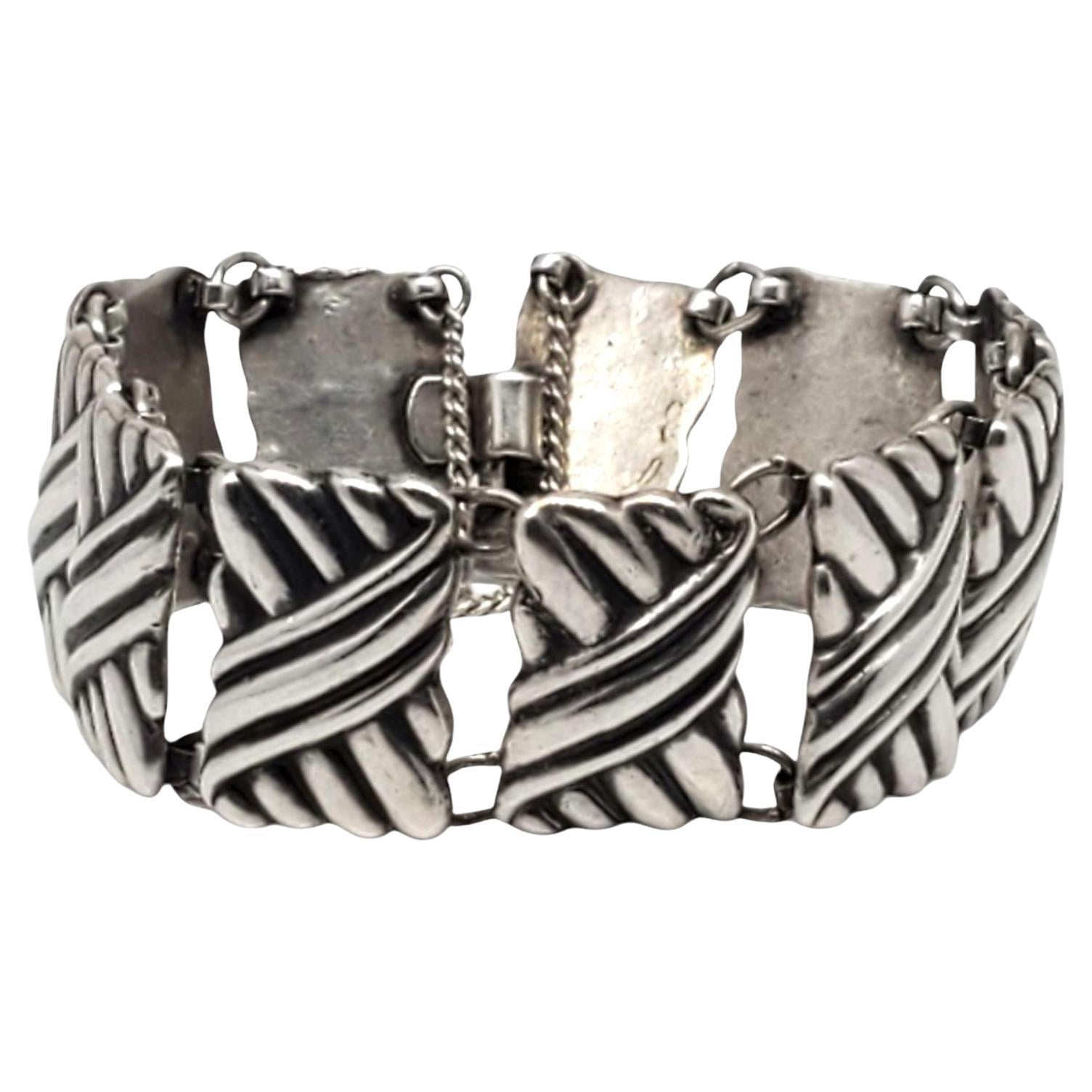 Los Castillo Taxco Mexico Bracciale a maglie in argento sterling #21430 in vendita