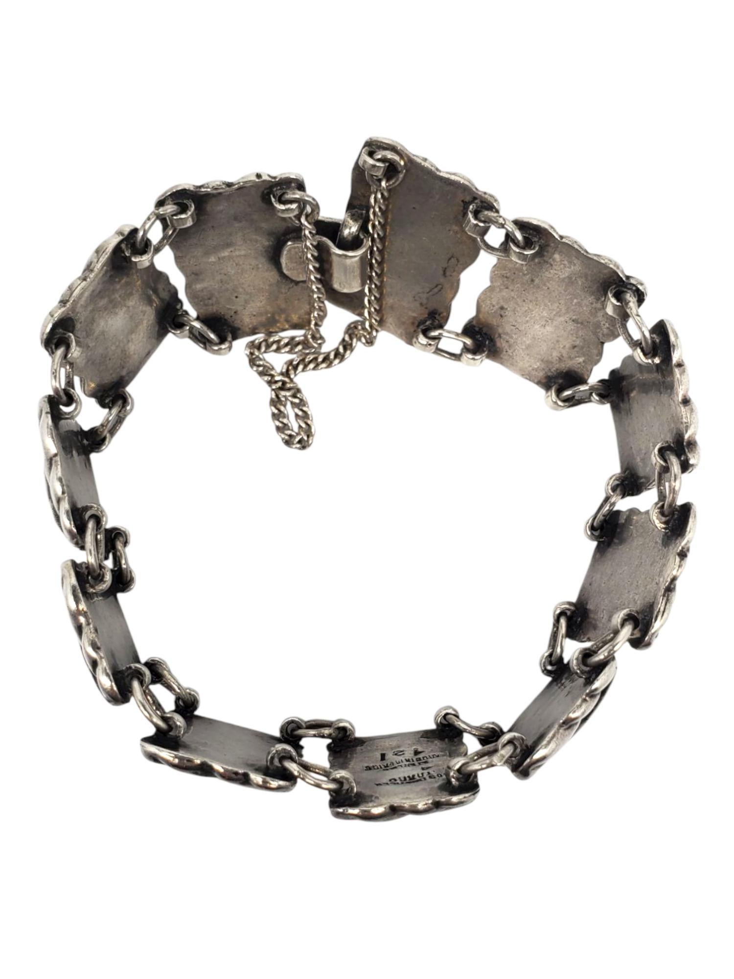 Los Castillo Taxco Mexico Bracciale a maglie in argento sterling #21430 In condizioni buone in vendita a Washington Depot, CT