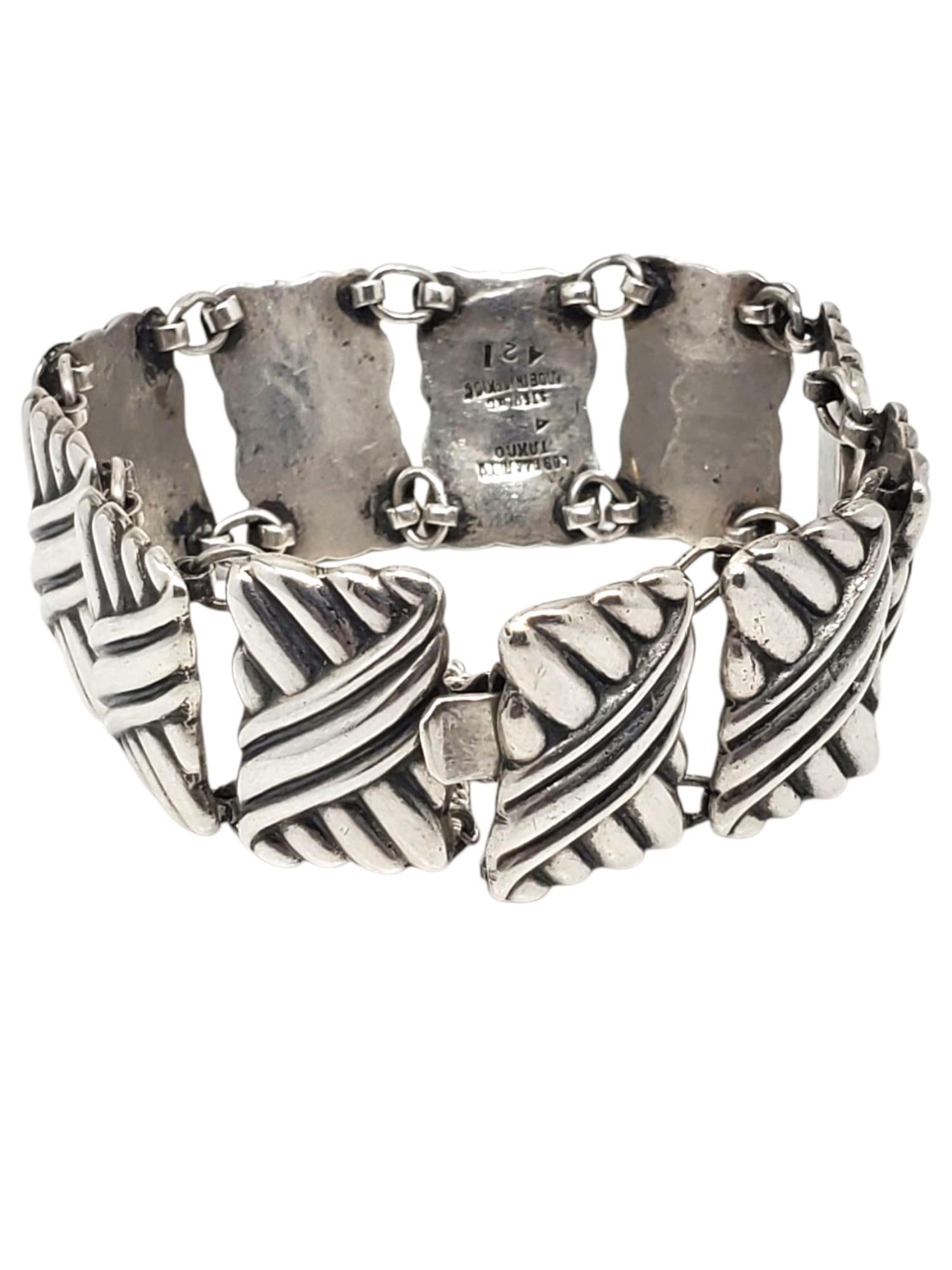 Donna Los Castillo Taxco Mexico Bracciale a maglie in argento sterling #21430 in vendita