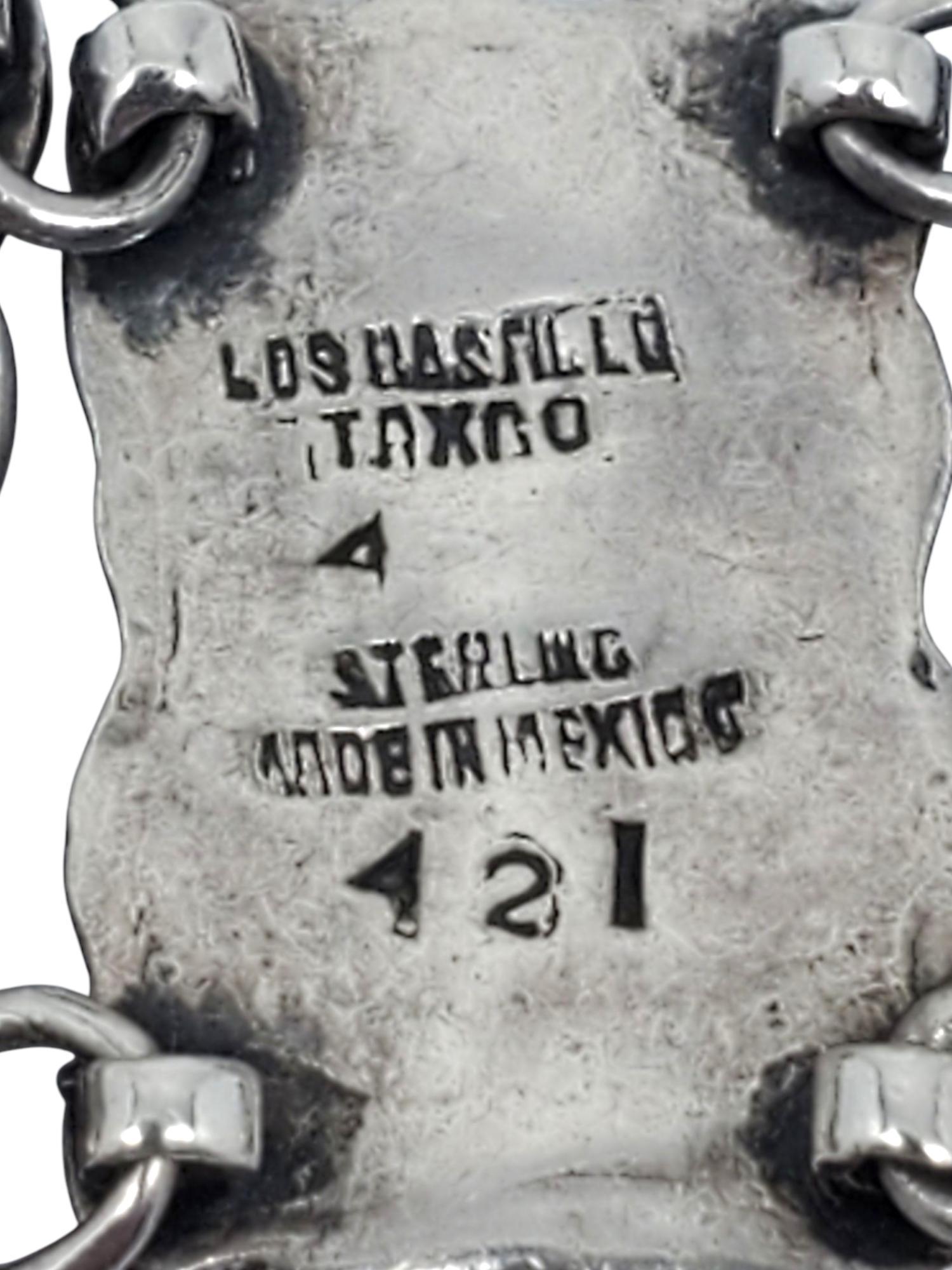 Los Castillo Taxco Mexico Bracciale a maglie in argento sterling #21430 in vendita 3