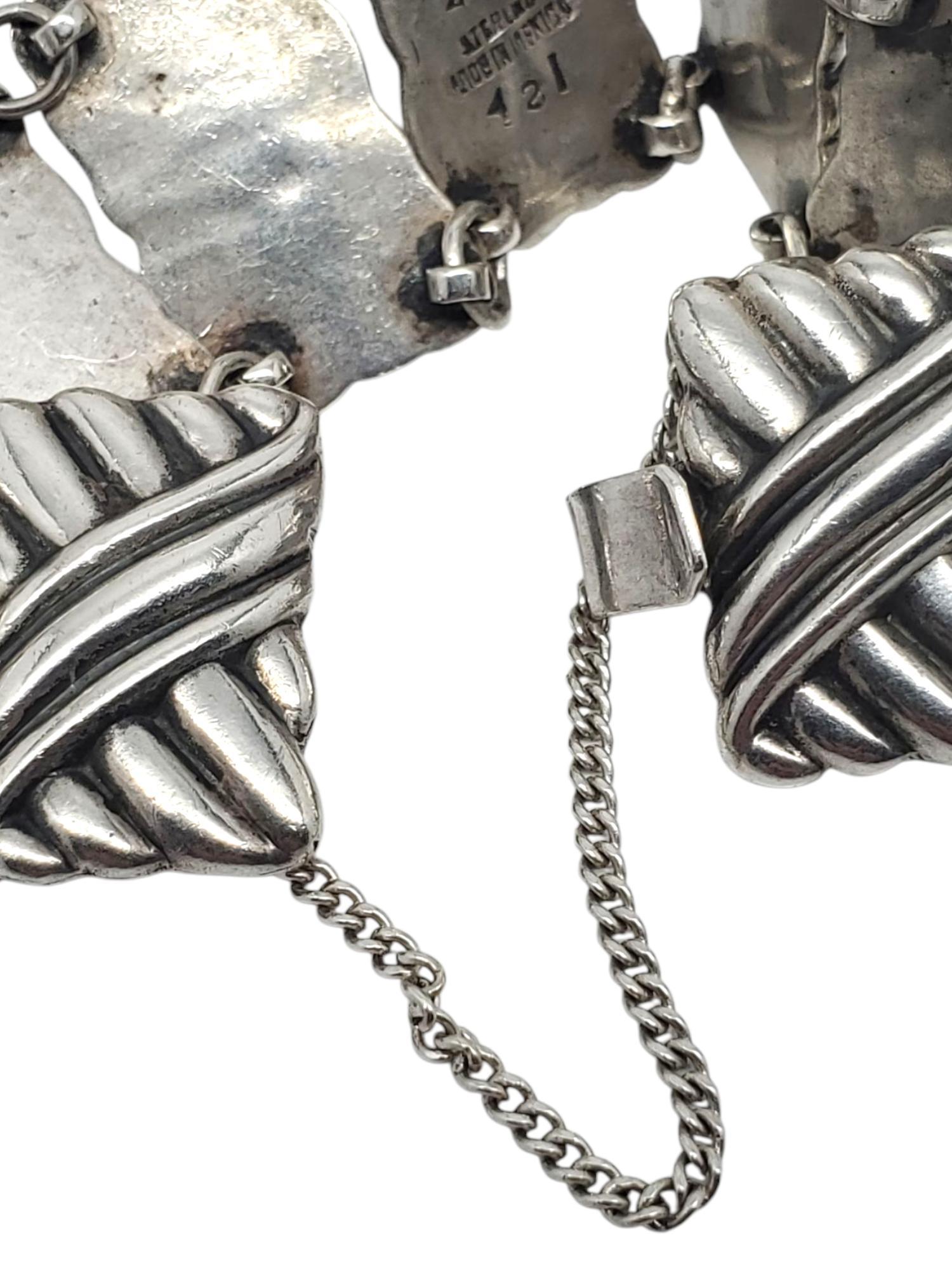 Los Castillo Taxco Mexico Bracciale a maglie in argento sterling #21430 in vendita 2