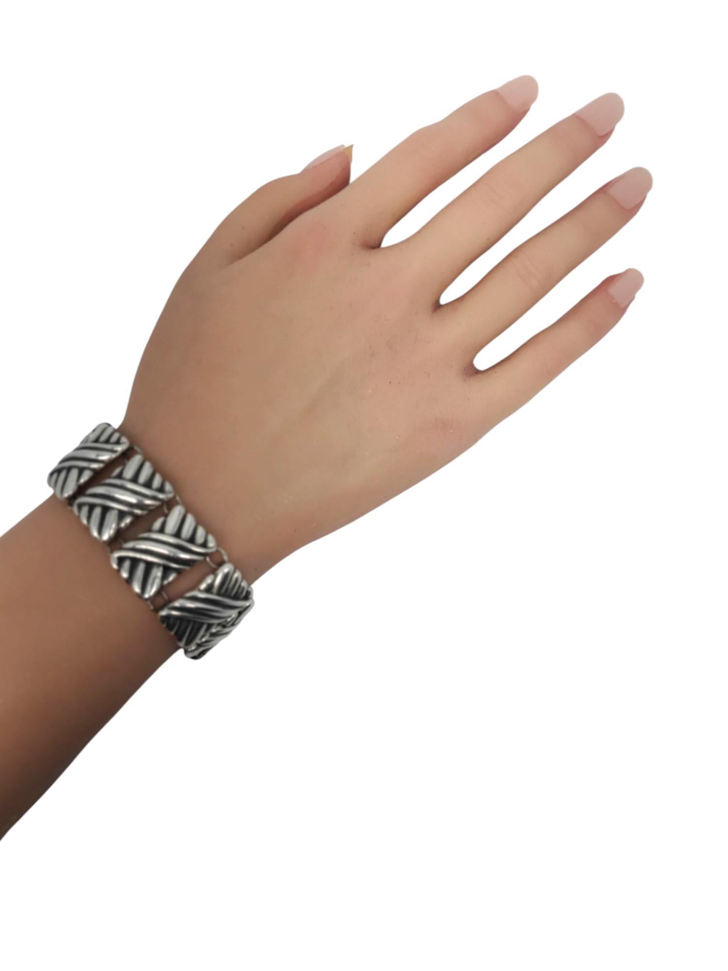 Los Castillo Taxco Mexico Bracciale a maglie in argento sterling #21430 in vendita 5