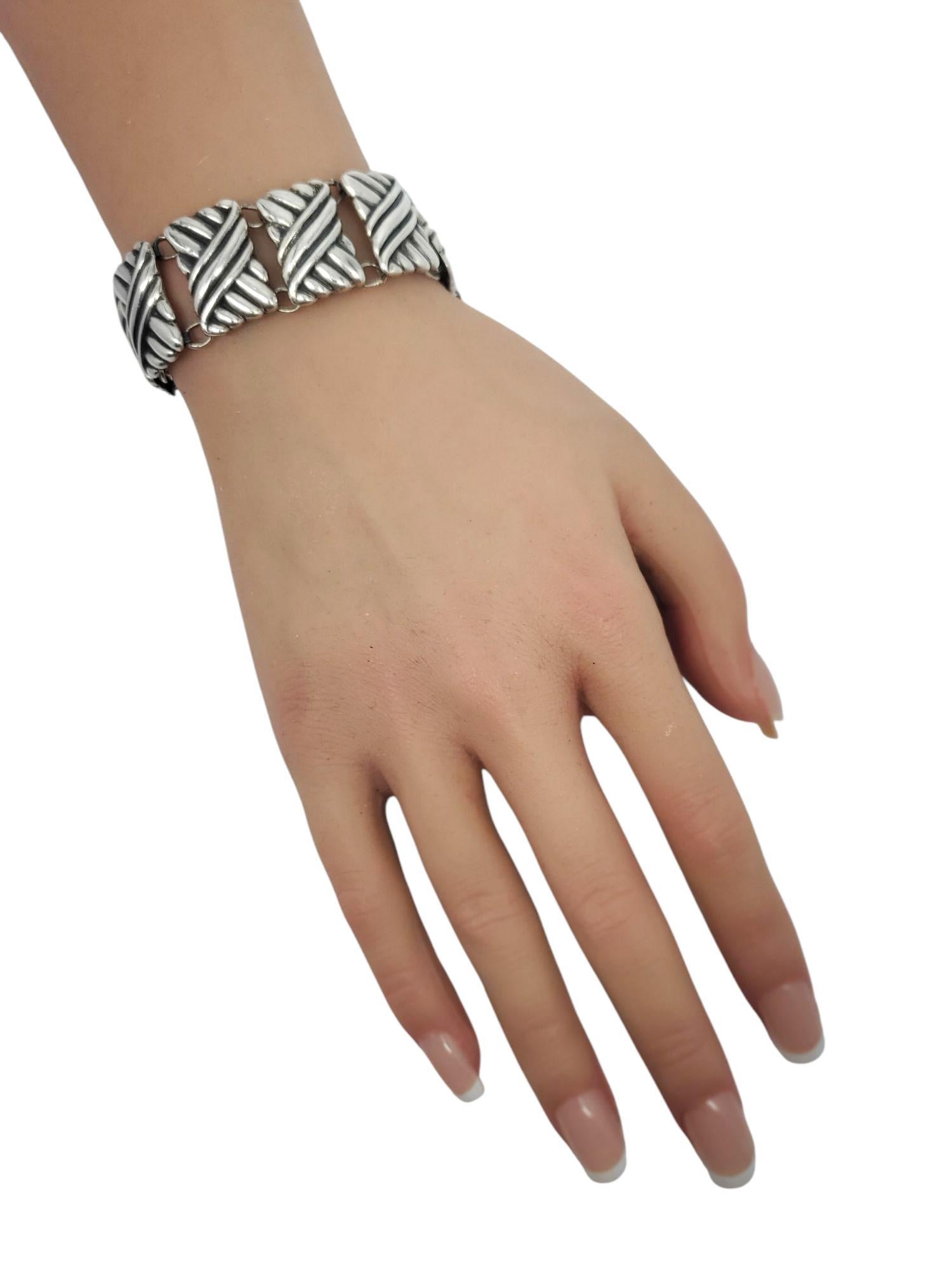 Los Castillo Taxco Mexico Bracciale a maglie in argento sterling #21430 in vendita 4