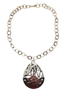 Silpada Sterling Silver Large Hammered Pendant Necklace #21425