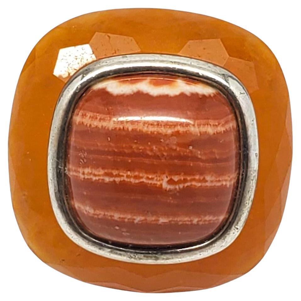 Whitney Kelly Anello con cupola di corniola in argento sterling misura 11 #21413 in vendita