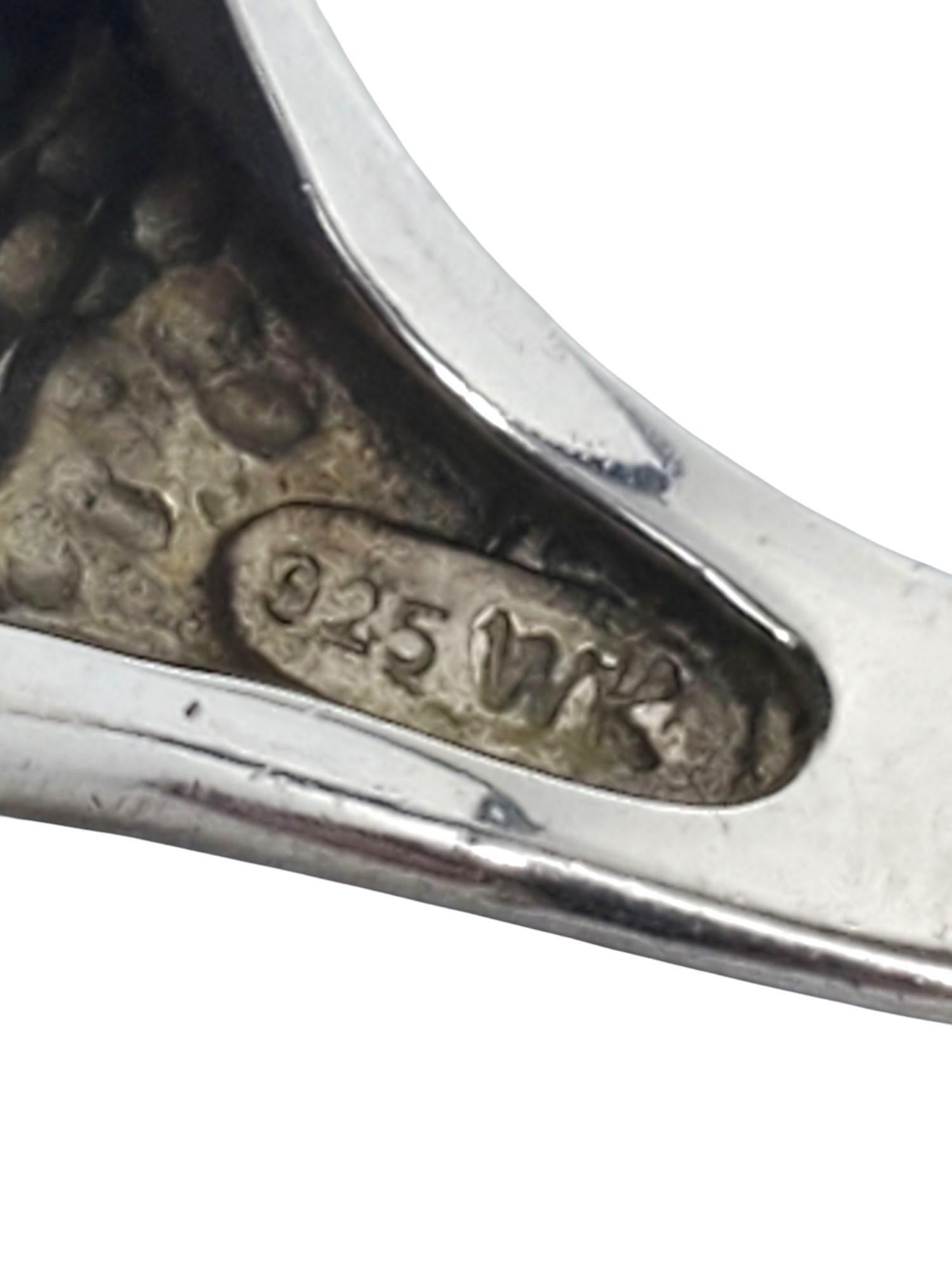 Whitney Kelly, in argento sterling, anello con cupola a strisce zebrate, misura 11 #21412 in vendita 1