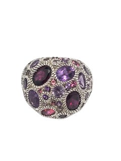 Judith Ripka Anello a cupola in argento 925 con più gemme, misura 11 #21410