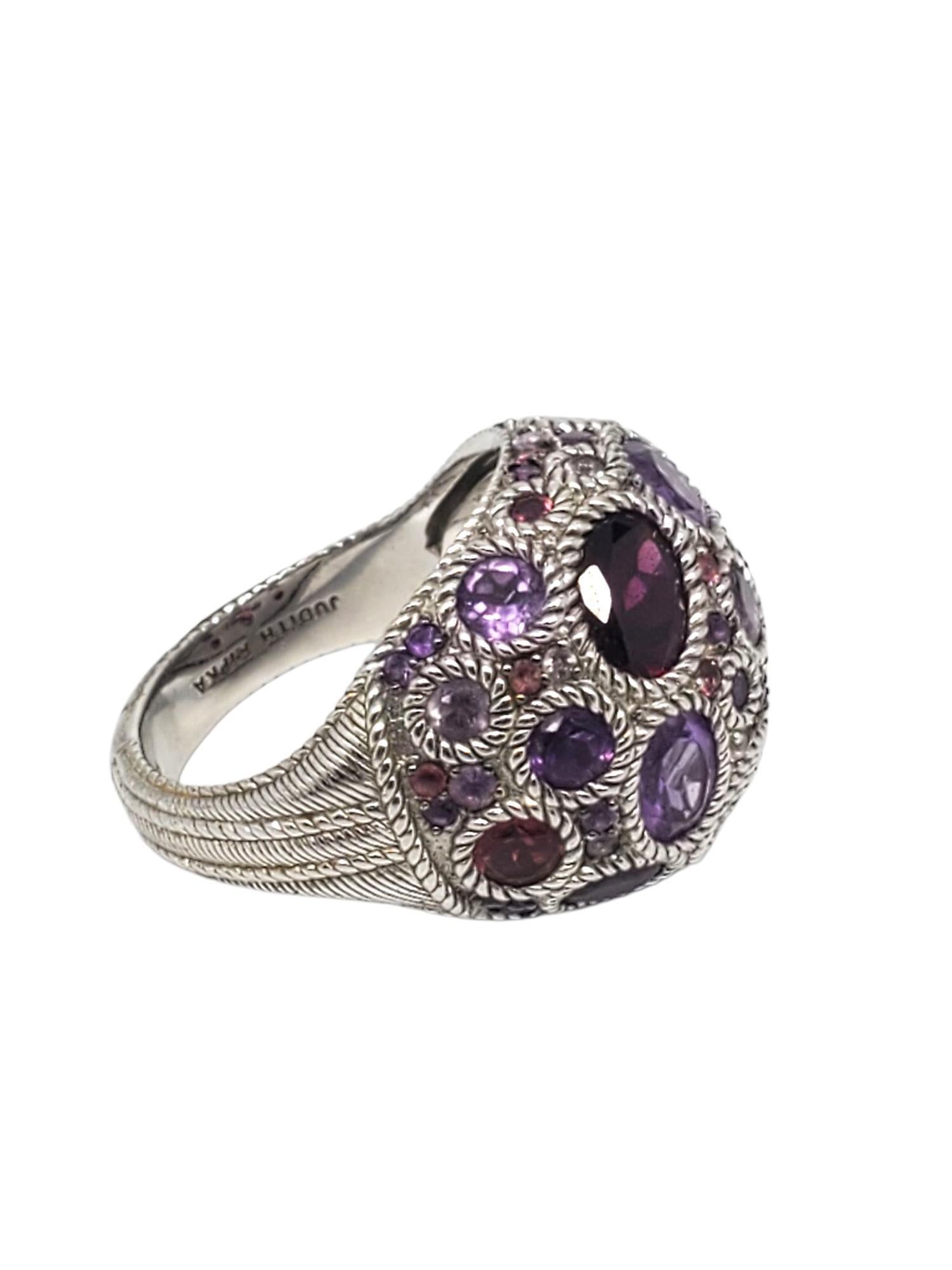 Donna Judith Ripka Anello a cupola in argento 925 con più gemme, misura 11 #21410 in vendita